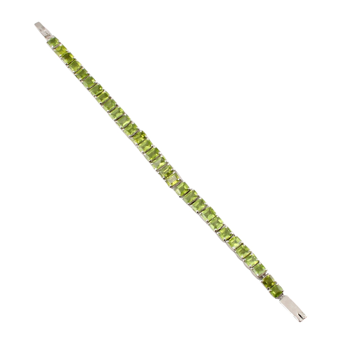 Natural Peridot Bracelet Handmade 925 Sterling Silver Prong Setting Faceted August Birthstone Jewelry