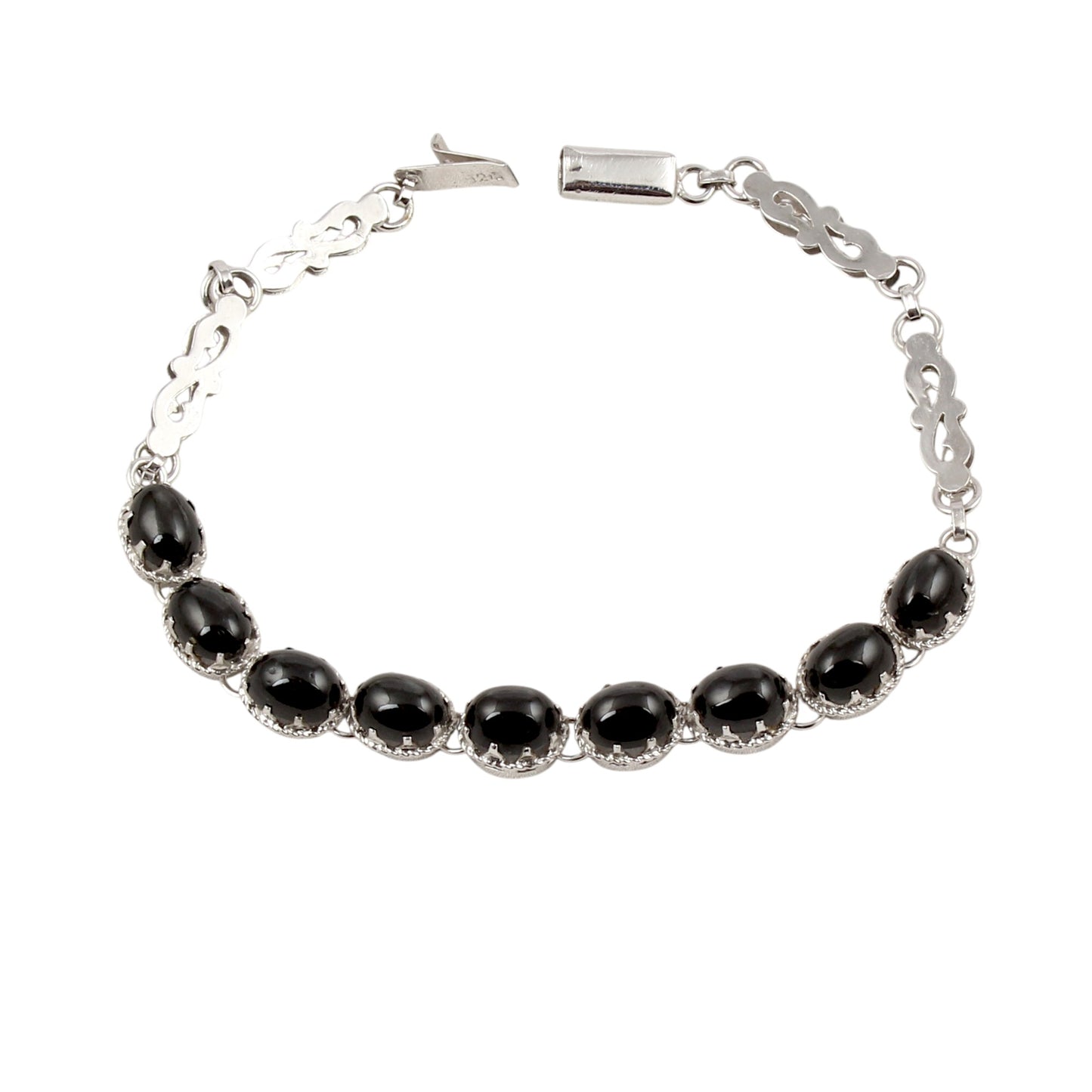 Black Star Bracelet in 925 Sterling Silver Handmade Prong Setting Star Diopside Bracelet Jewelry