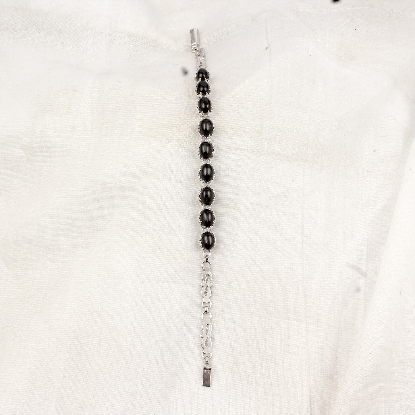 Black Star Bracelet in 925 Sterling Silver Handmade Prong Setting Star Diopside Bracelet Jewelry