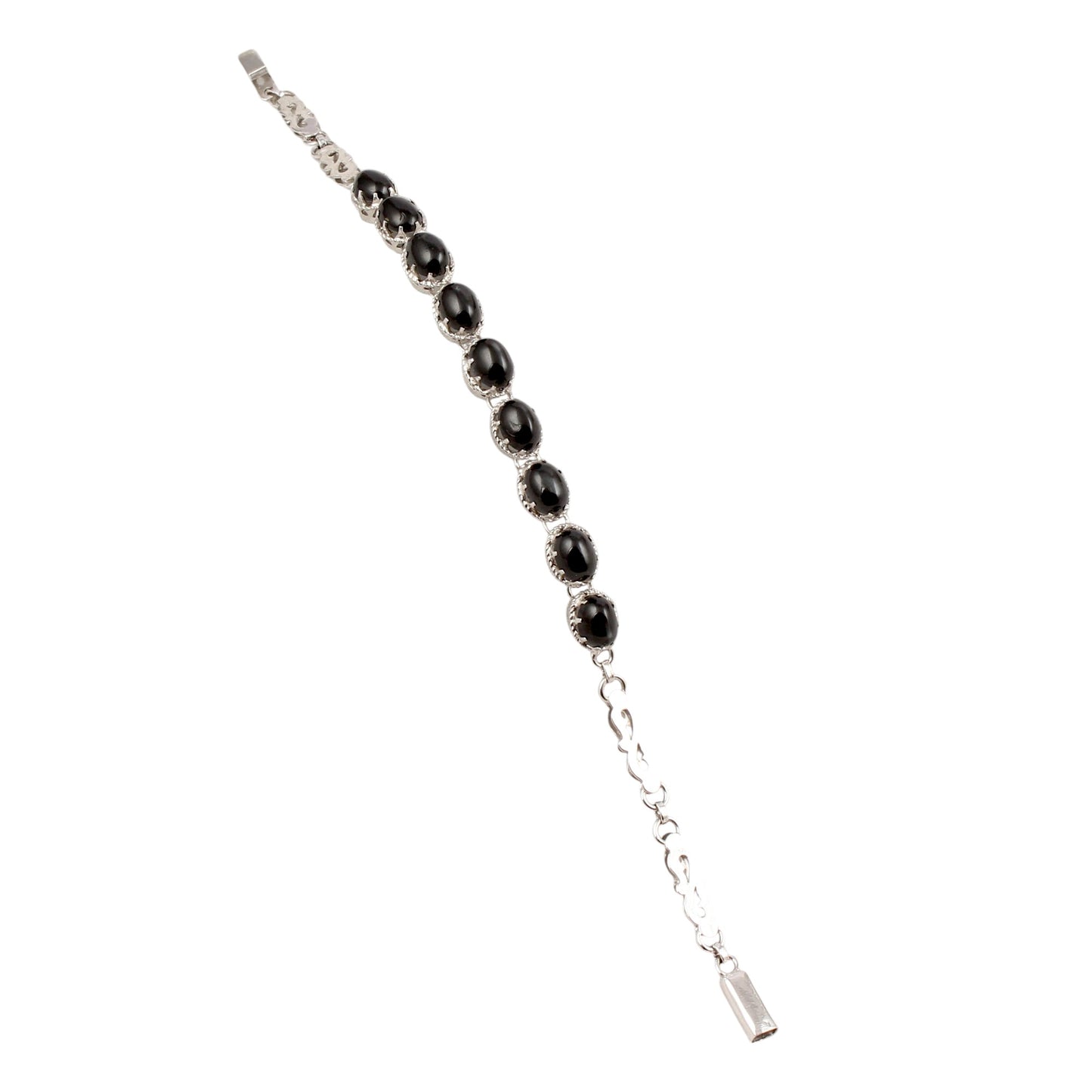 Black Star Bracelet in 925 Sterling Silver Handmade Prong Setting Star Diopside Bracelet Jewelry