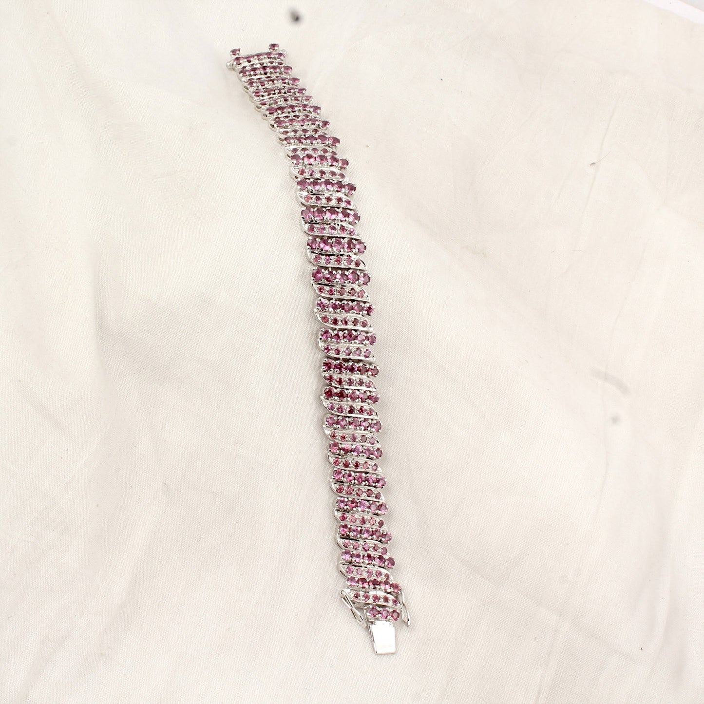 Elegant Garnet Bracelet Wedding Jewelry Handmade 925 Sterling Silver Lovely Gemstone Bracelet