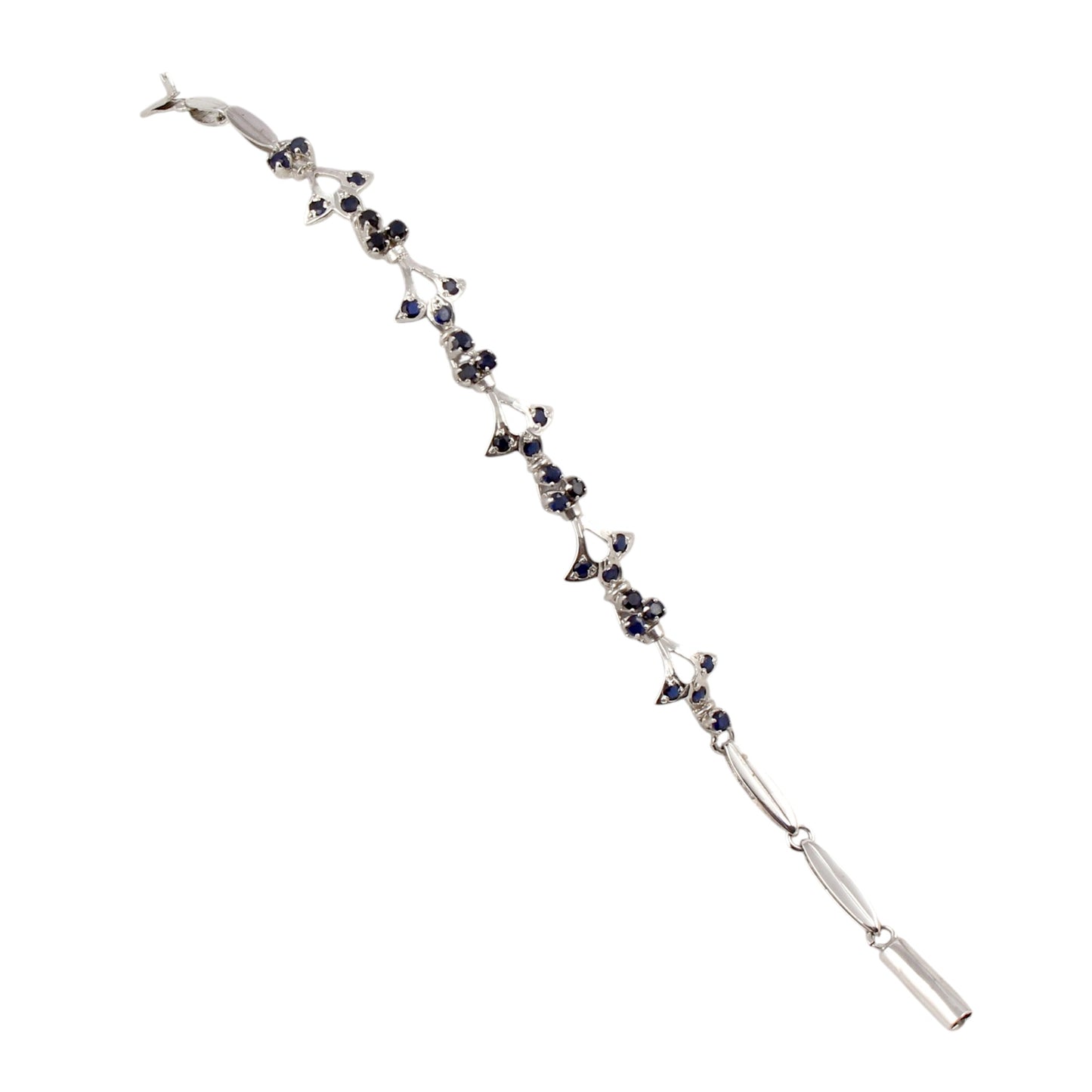 Natural Blue Sapphire Bracelet Handmade Designer 925 Sterling Silver Unique Artisan Bracelet