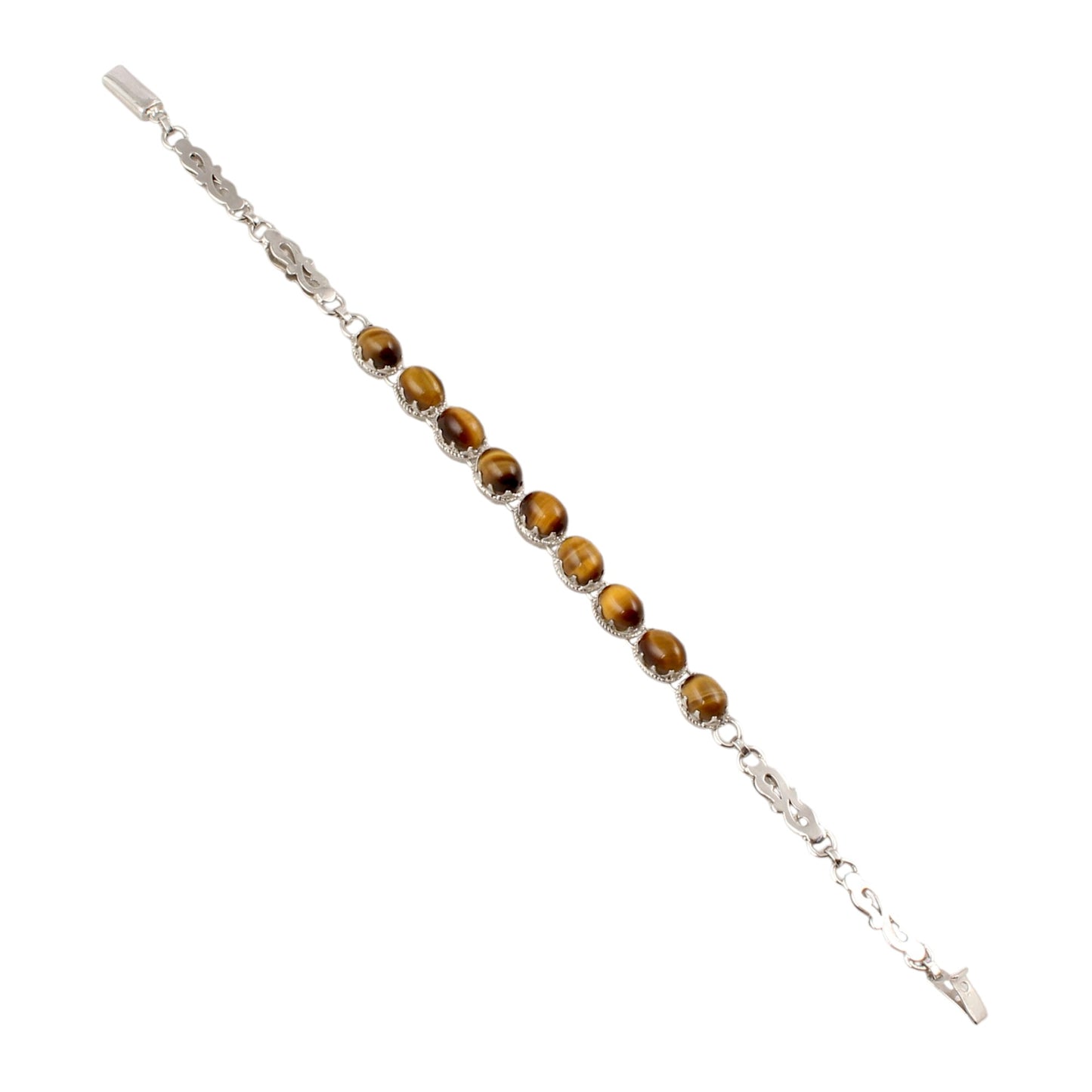 Tiger's Eye Bracelet Handmade Oval Gemstone Prong Setting 925 Sterling Silver Bracelet Birthday Anniversary Gift For her