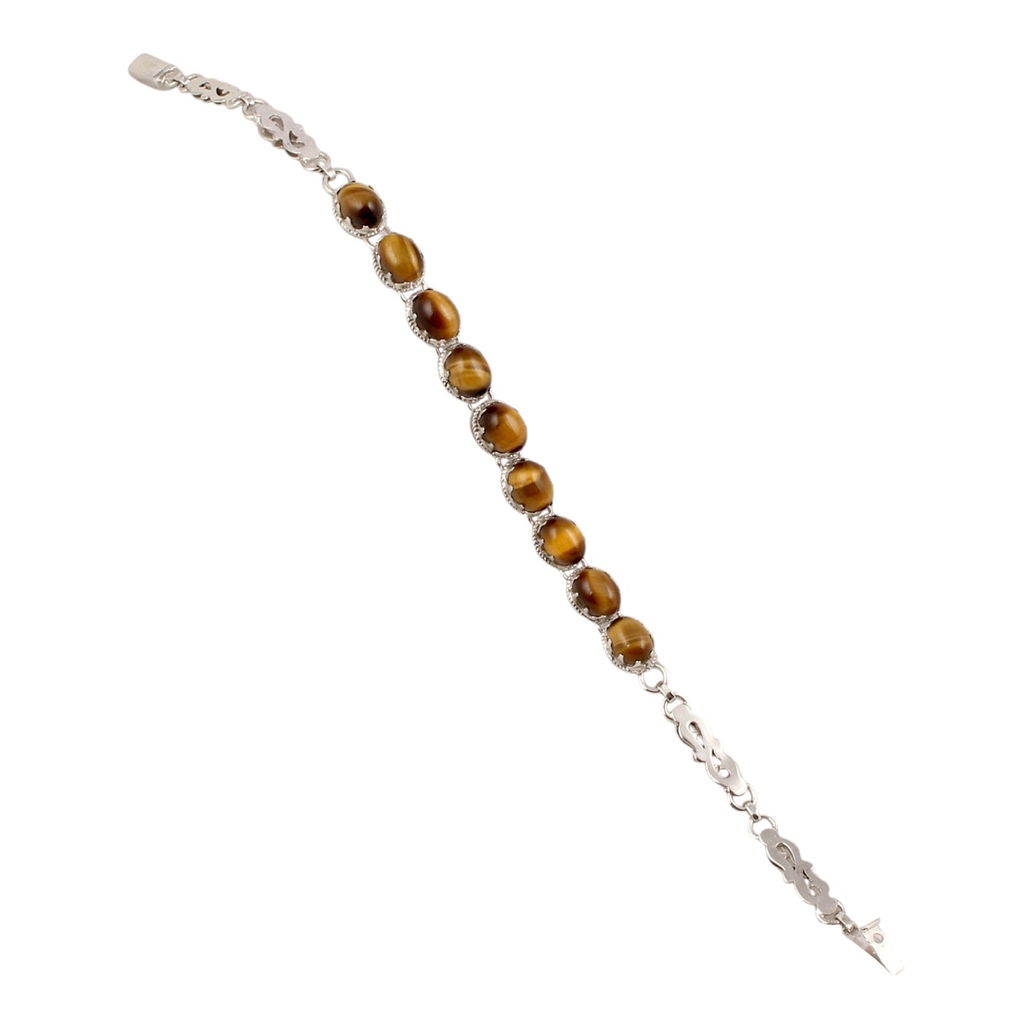 Tiger's Eye Bracelet Handmade Oval Gemstone Prong Setting 925 Sterling Silver Bracelet Birthday Anniversary Gift For her