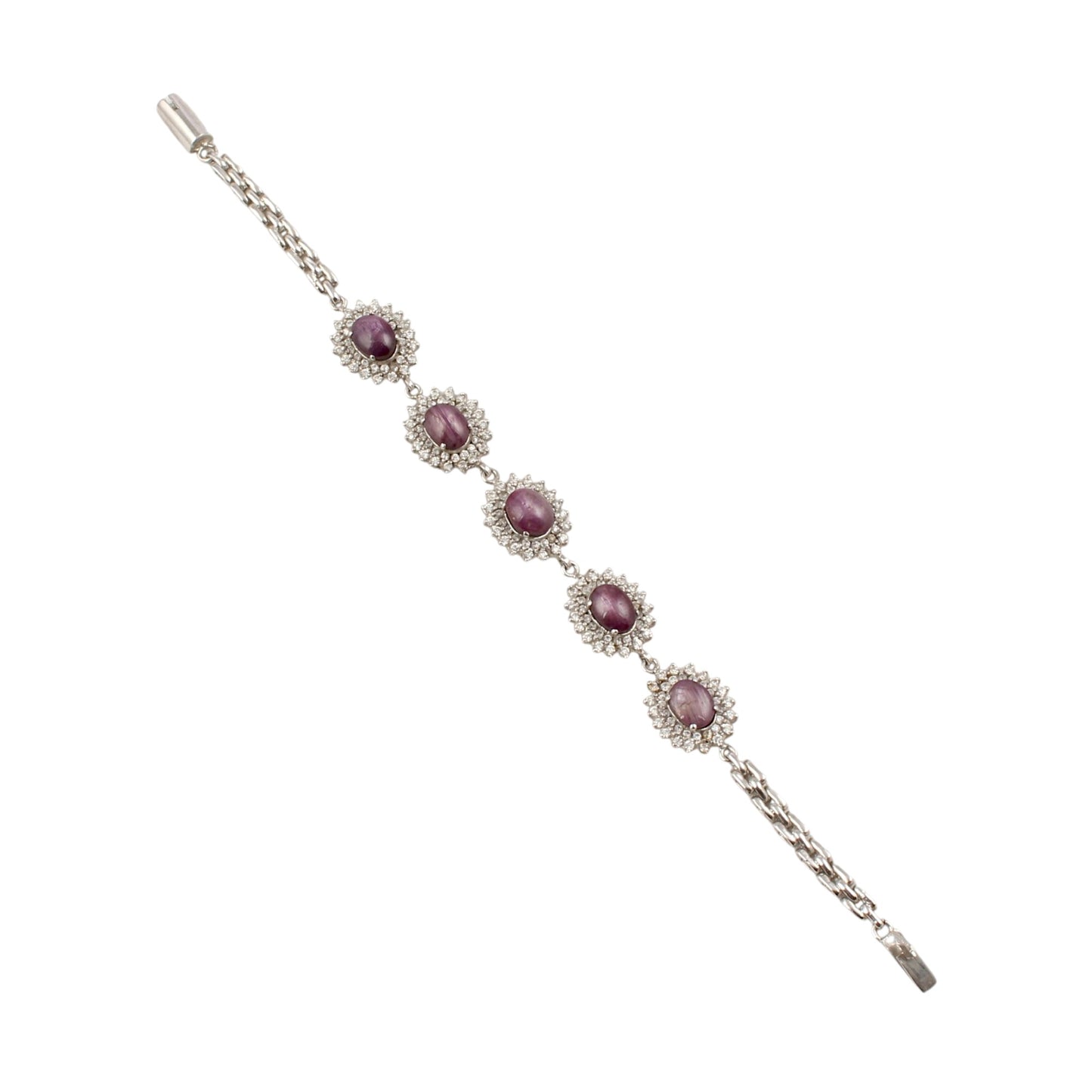 Star Ruby Bracelet with CZ Studded Handmade 925 Sterling Silver Designer Ruby Bracelet Birthday Gift For Her