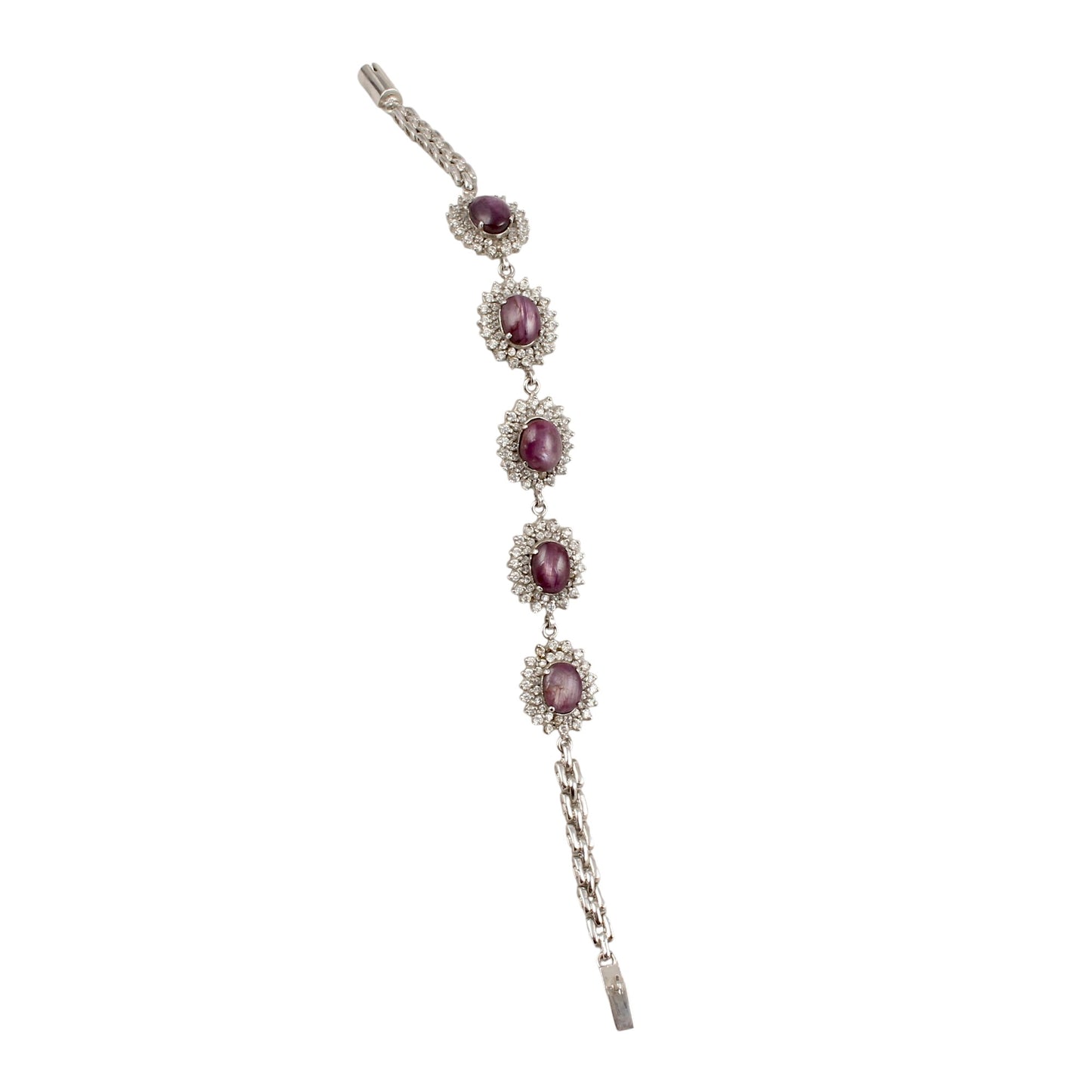 Star Ruby Bracelet with CZ Studded Handmade 925 Sterling Silver Designer Ruby Bracelet Birthday Gift For Her