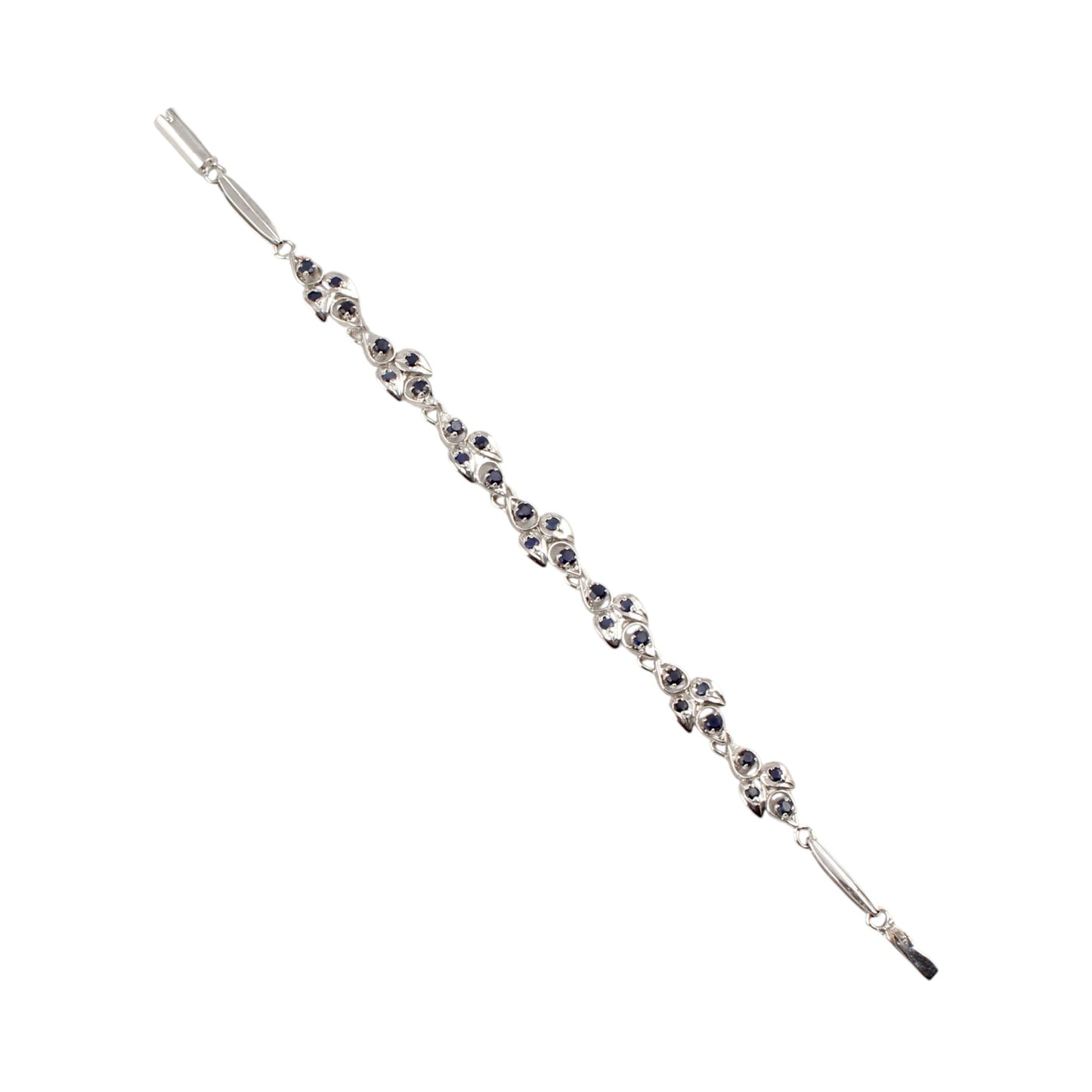 Natural Blue Sapphire Bracelet Handmade Designer Minimalist 925 Sterling Silver Unique Artisan Bracelet