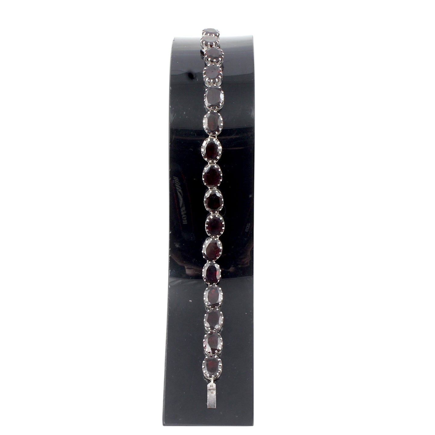 Natural Red Garnet Bracelet 925 Sterling Silver Faceted Garnet Gemstone Jewelry January Birthstone Bracelet