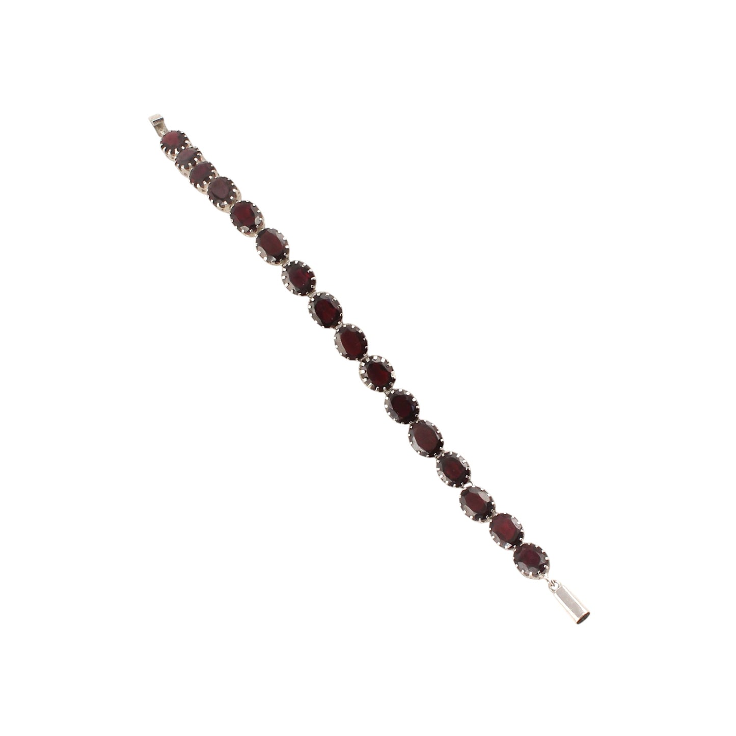 Natural Red Garnet Bracelet 925 Sterling Silver Faceted Garnet Gemstone Jewelry January Birthstone Bracelet