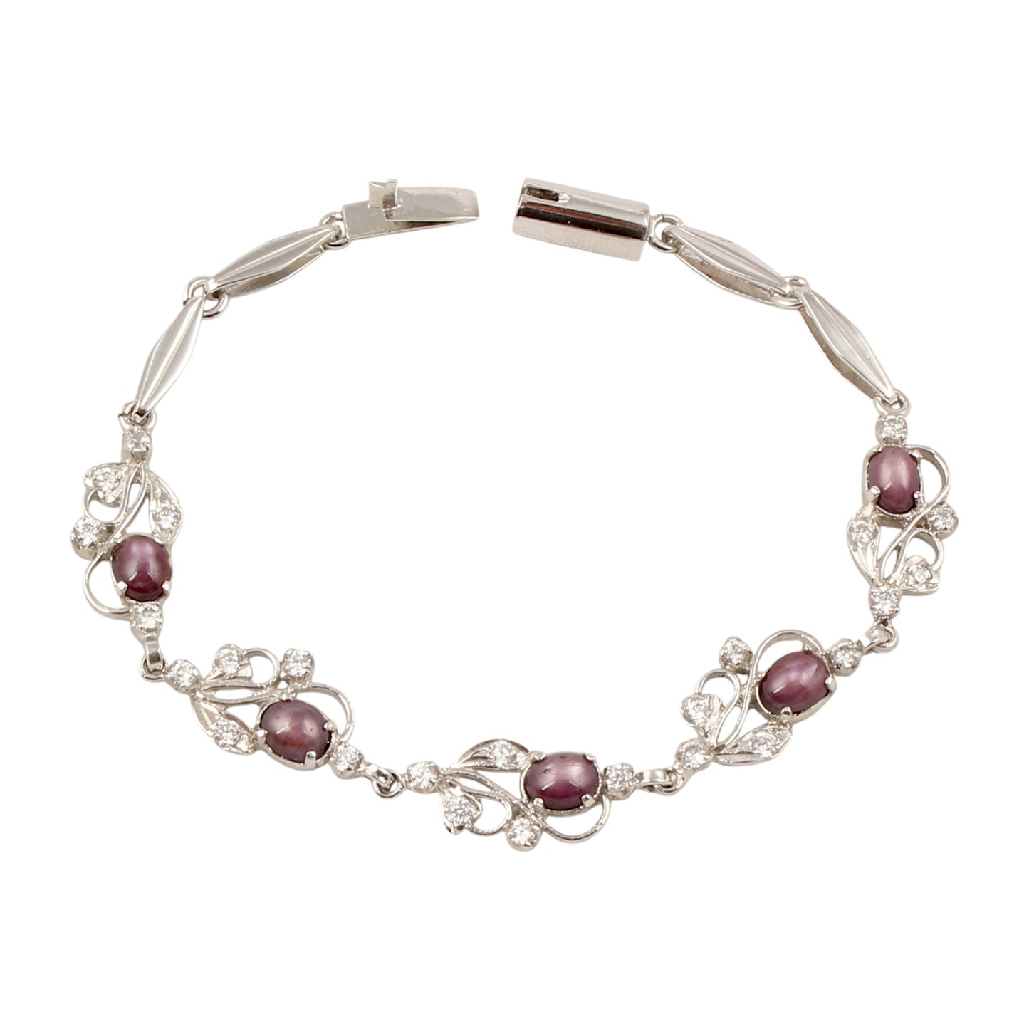 Star Ruby Bracelet with CZ Handmade 925 Sterling Silver Designer Ruby Bracelet Birthday Gift For Her