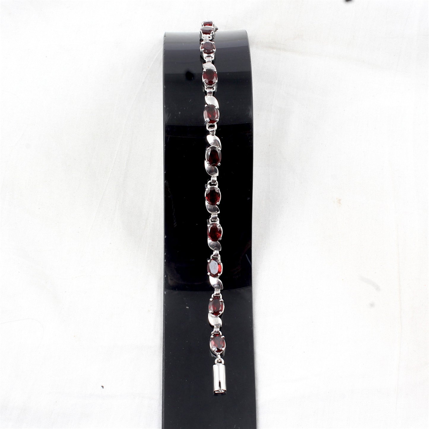 Red Garnet Bracelet 925 Sterling Silver Faceted Garnet Gemstone Jewelry January Birthstone Gift For Her