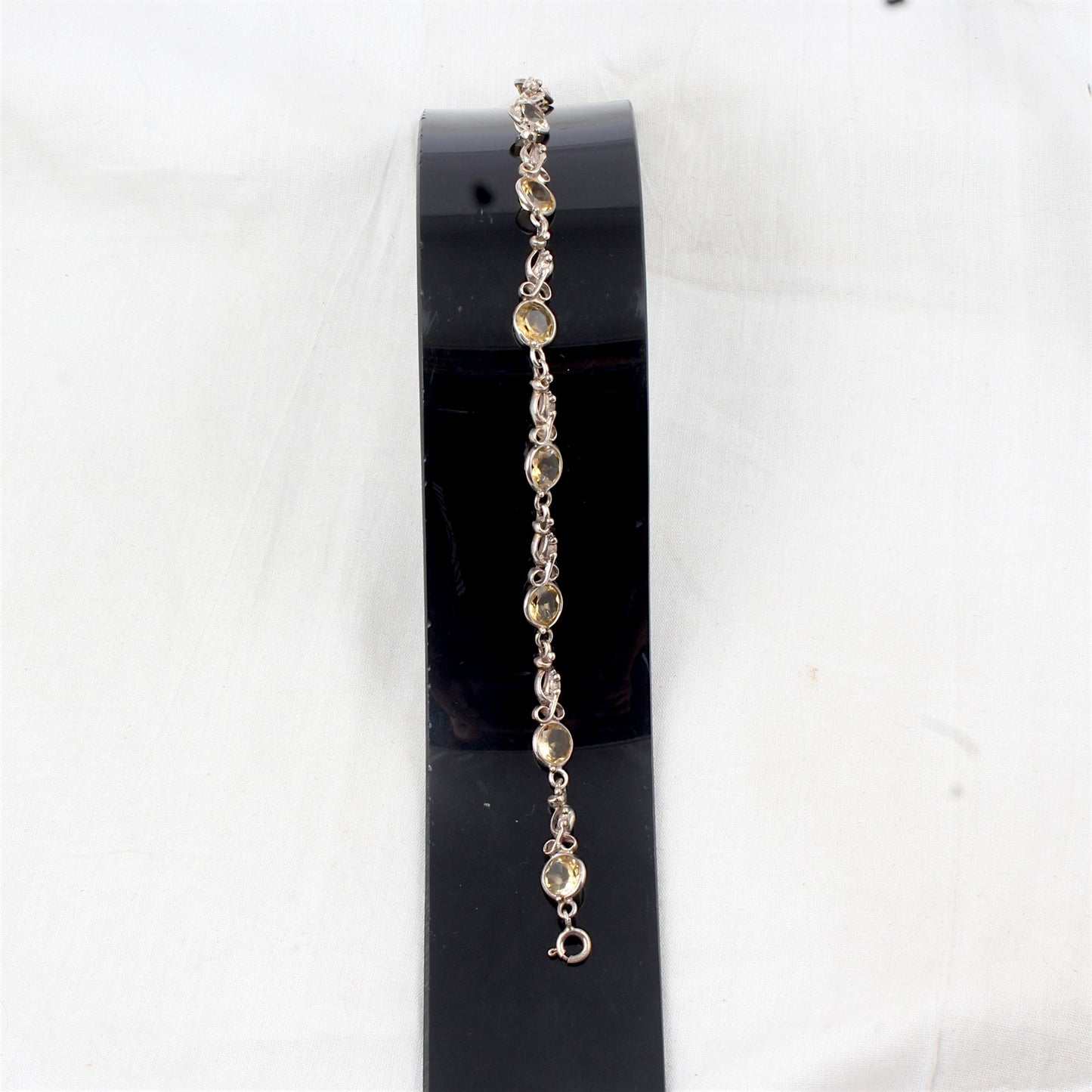 Natural Citrine Bracelet Handmade Prong Setting 925 Sterling Silver Faceted Yellow Citrine November Birthstone Jewelry