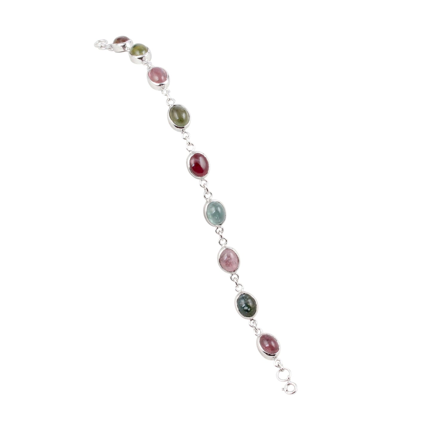 Multi Tourmaline Bracelet Handmade Semiprecious Gemstone 925 Sterling Silver Tourmaline Bracelet Birthday Gift For Her