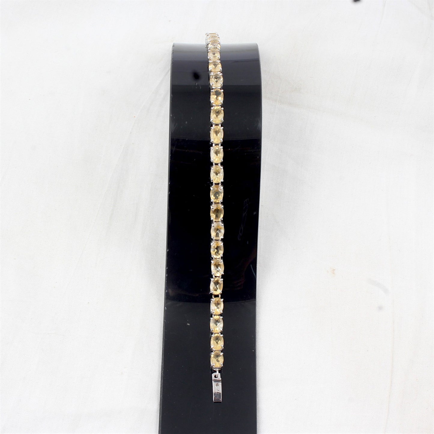 Natural Citrine Tennis Bracelet Handmade Prong Setting 925 Sterling Silver Yellow Citrine November Birthstone Gift