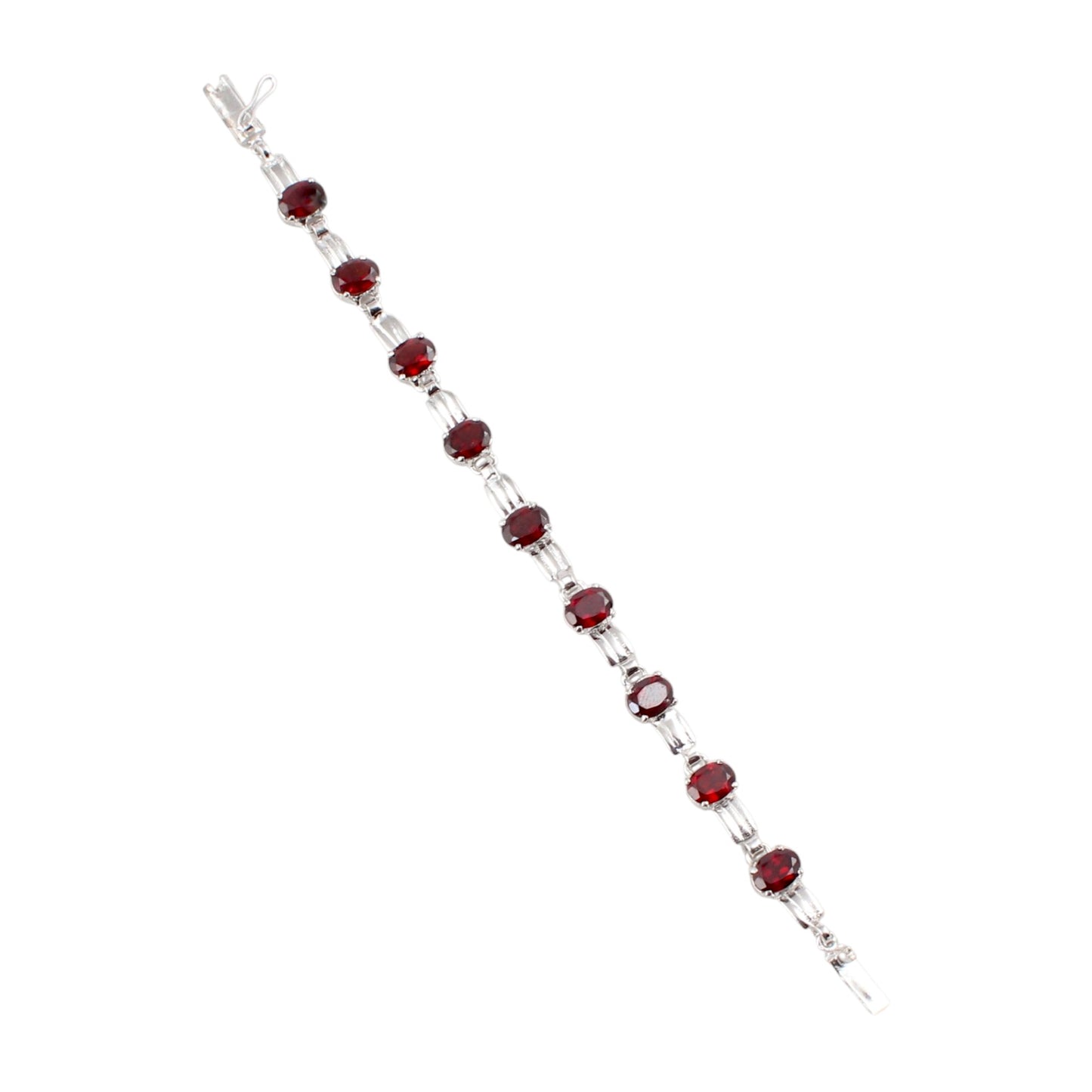 Red Garnet Bracelet 925 Sterling Silver Faceted Garnet Gemstone Jewelry January Birthstone Bracelet