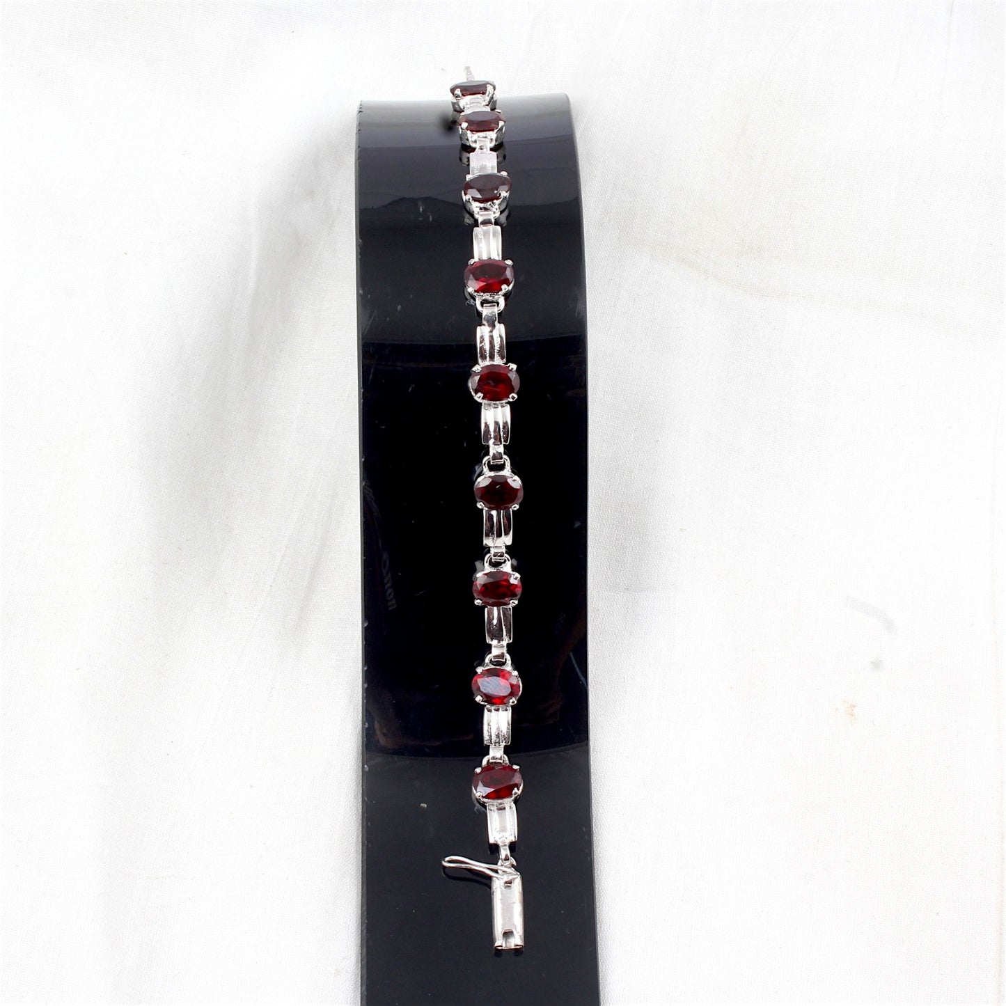 Red Garnet Bracelet 925 Sterling Silver Faceted Garnet Gemstone Jewelry January Birthstone Bracelet