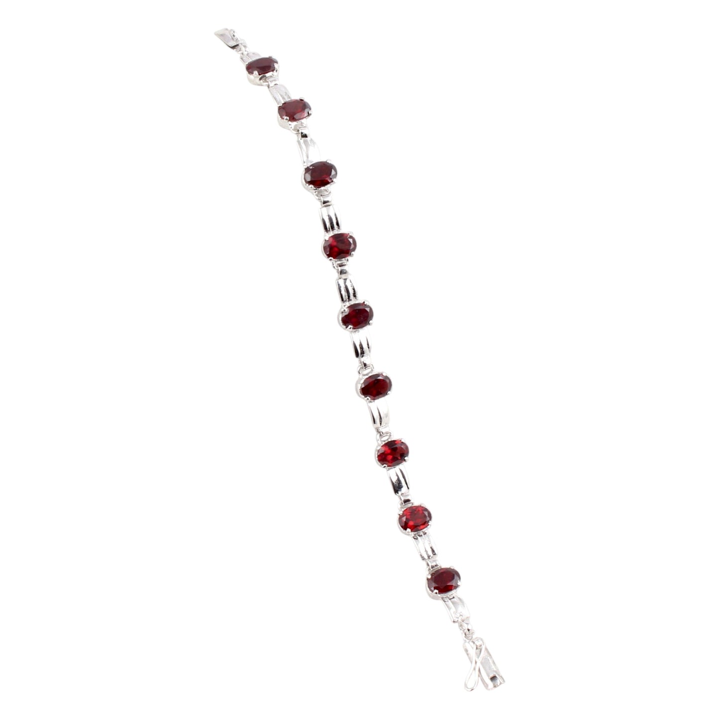 Red Garnet Bracelet 925 Sterling Silver Faceted Garnet Gemstone Jewelry January Birthstone Bracelet