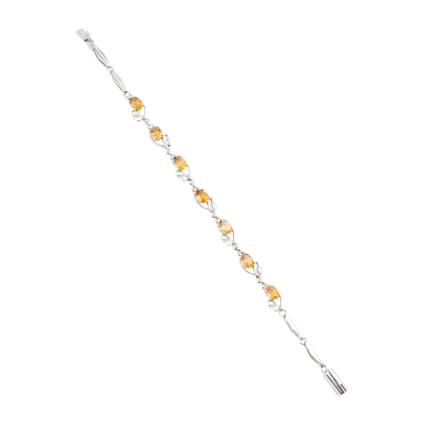 Designer Citrine Bracelet Handmade Prong Setting 925 Sterling Silver Faceted Citrine November Birthstone Jewelry