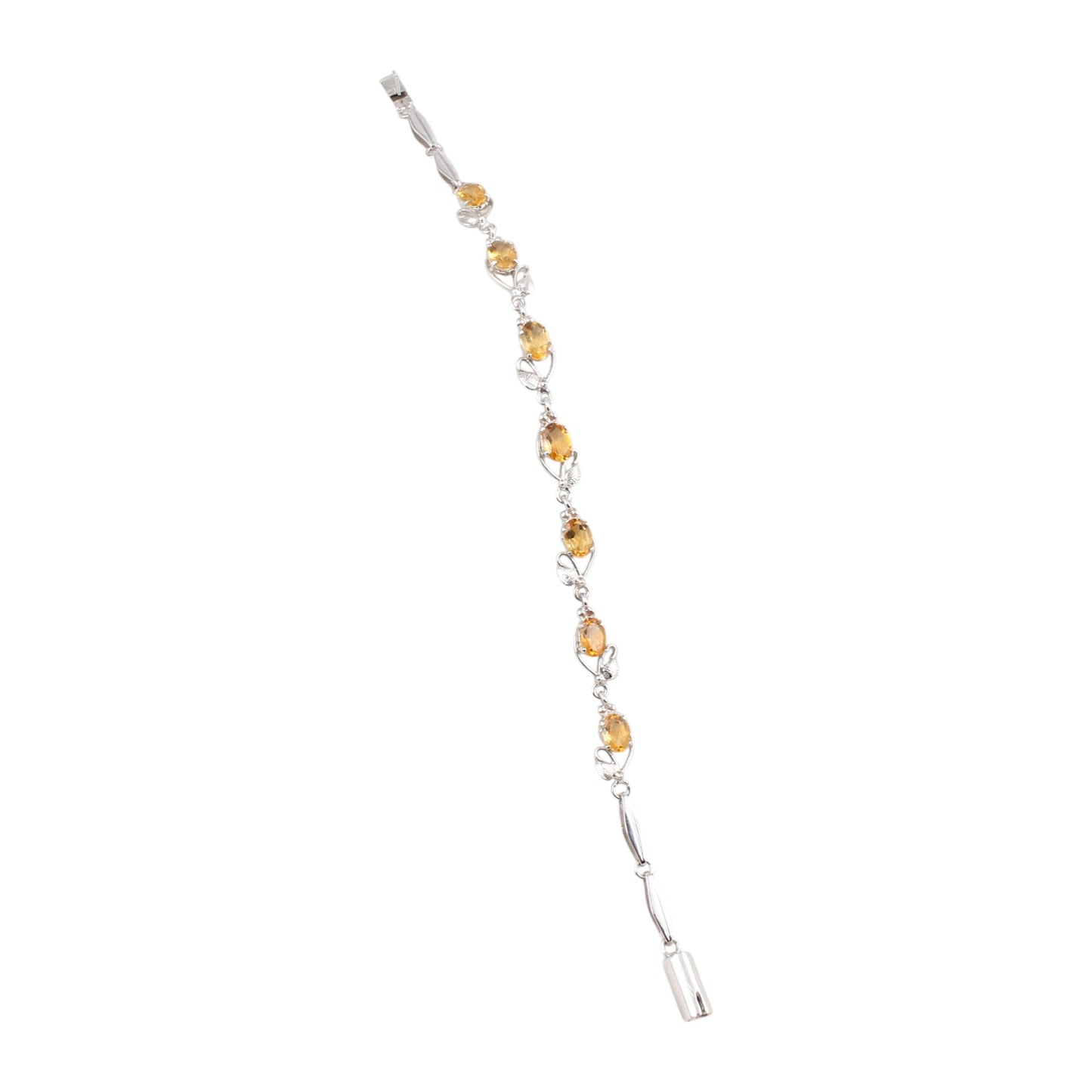 Designer Citrine Bracelet Handmade Prong Setting 925 Sterling Silver Faceted Citrine November Birthstone Jewelry