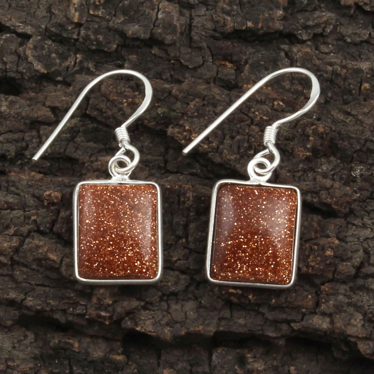 Golden Sunstone Earrings Bezel Set Statement Earrings 925 Sterling Silver Jewelry