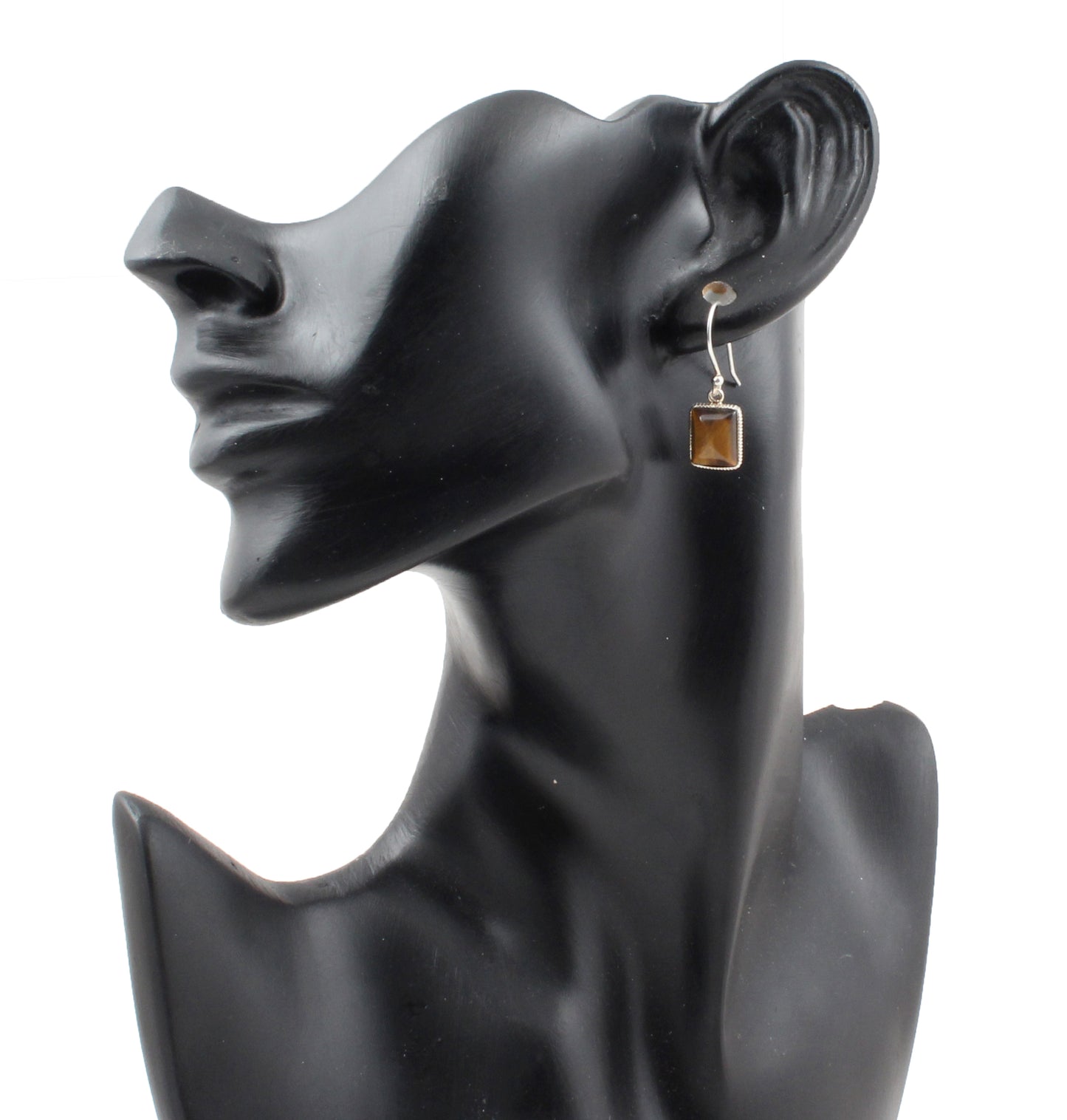 Tiger's Eye Earrings Bezel Setting Earrings 925 Sterling Silver Natural Gemstone Earrings