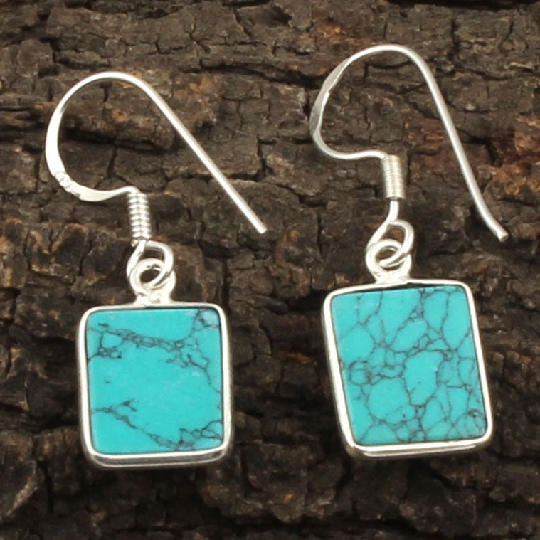 Turquoise Earrings 925 Sterling Silver Earrings Handmade Jewelry