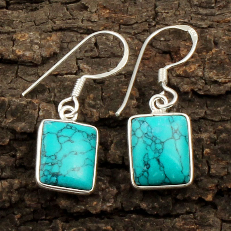 Turquoise Earrings 925 Sterling Silver Earrings Handmade Jewelry