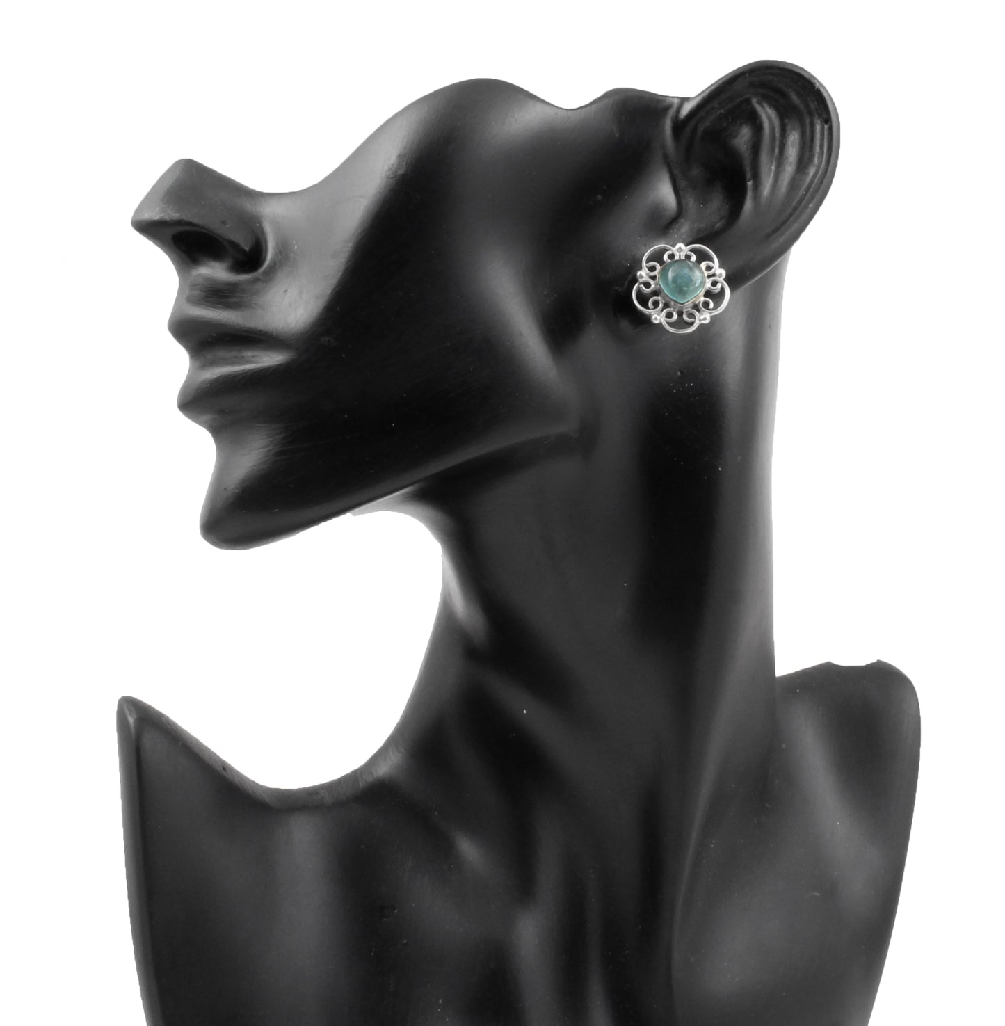Natural Apatite Gemstone Stud Handmade 925 Sterling Silver Earrings