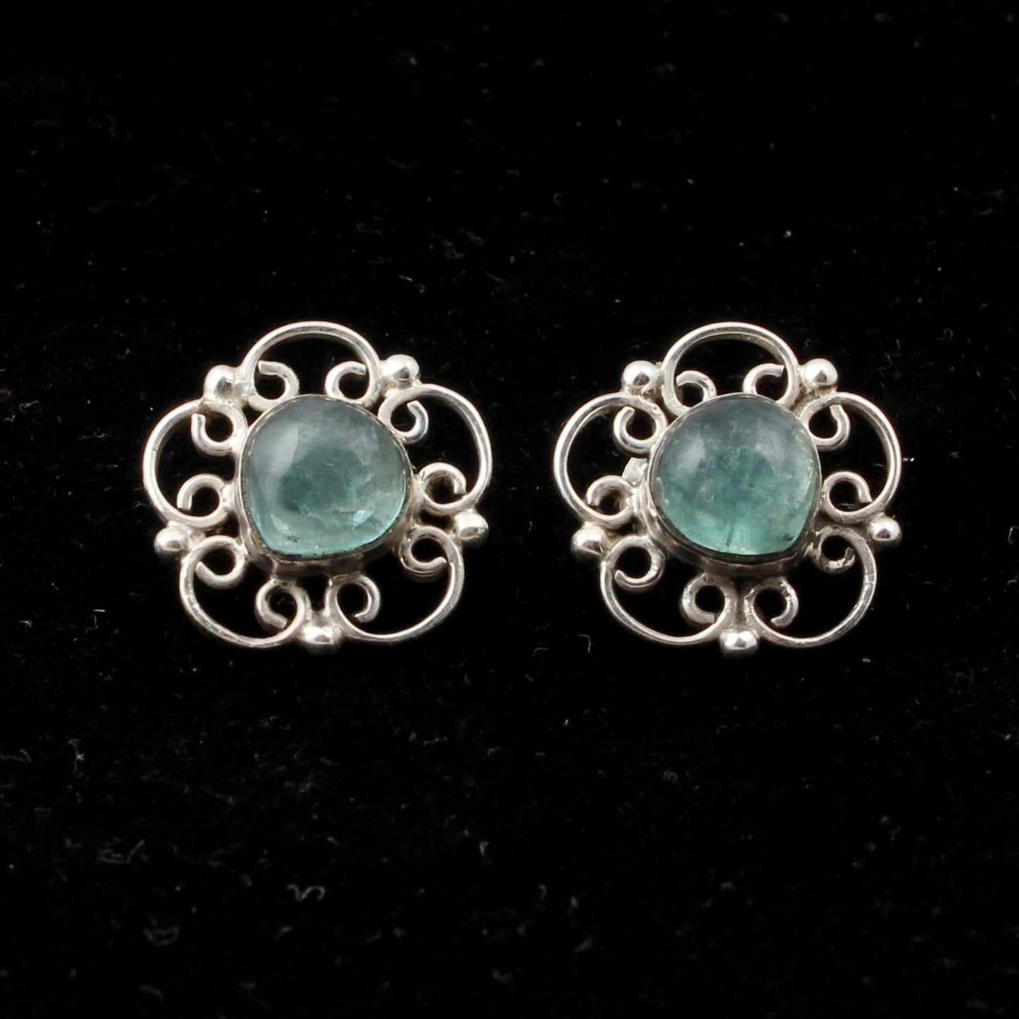 Natural Apatite Gemstone Stud Handmade 925 Sterling Silver Earrings