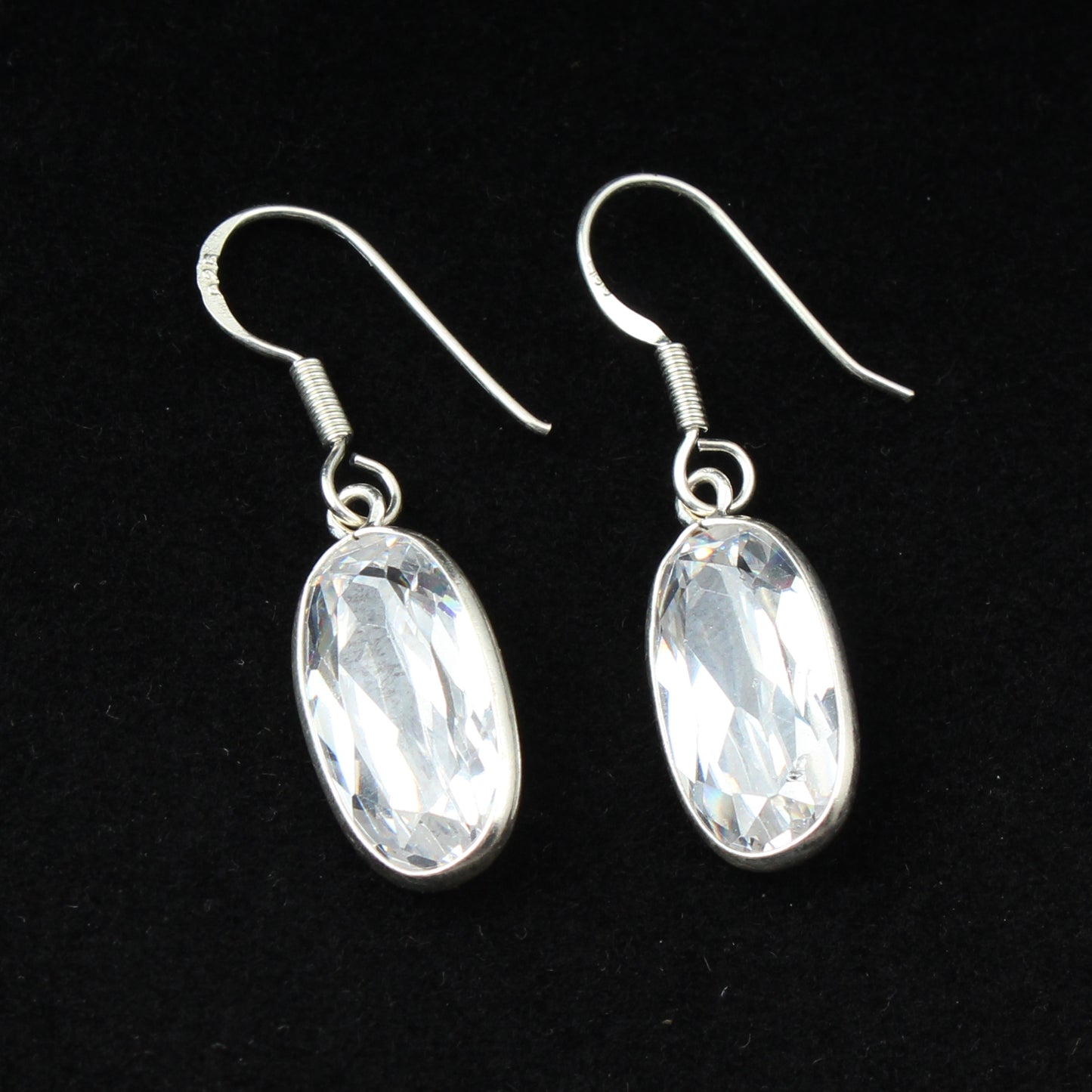 Dainty Cubic Zirconia Dangle Earrings 925 Sterling Silver Jewelry