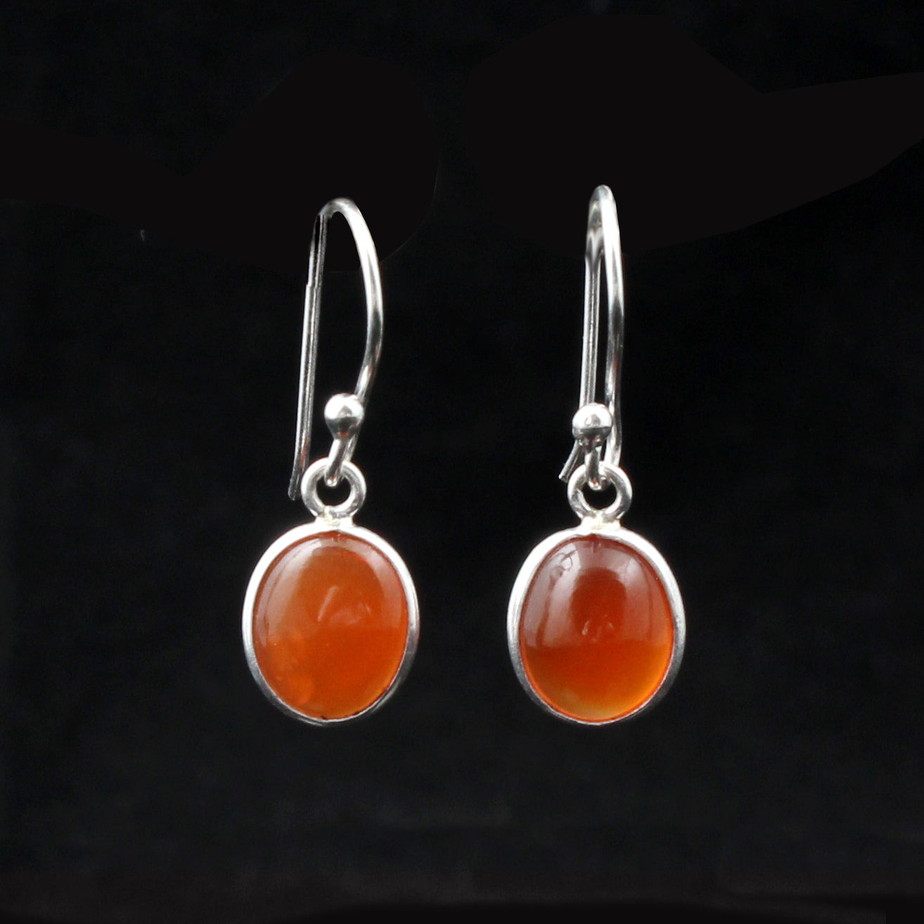 Natural Carnelian Earrings in 925 Sterling Silver Bezel Set Dangle Earrings Jewelry