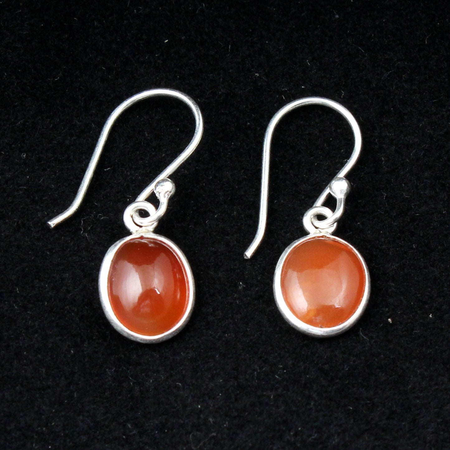 Natural Carnelian Earrings in 925 Sterling Silver Bezel Set Dangle Earrings Jewelry