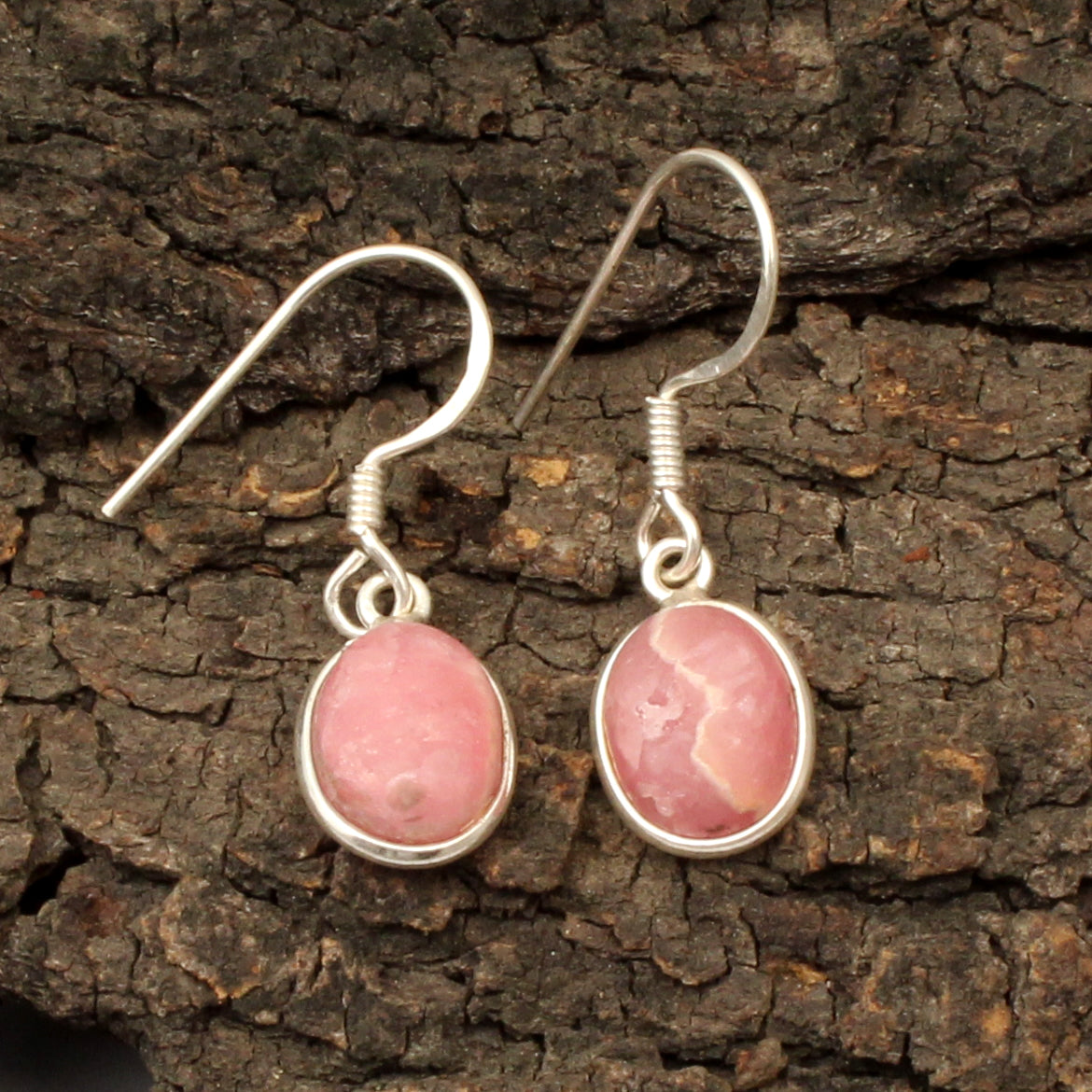 Natural Rhodochrosite Earrings Lightweight 925 Sterling Silver Jewelry