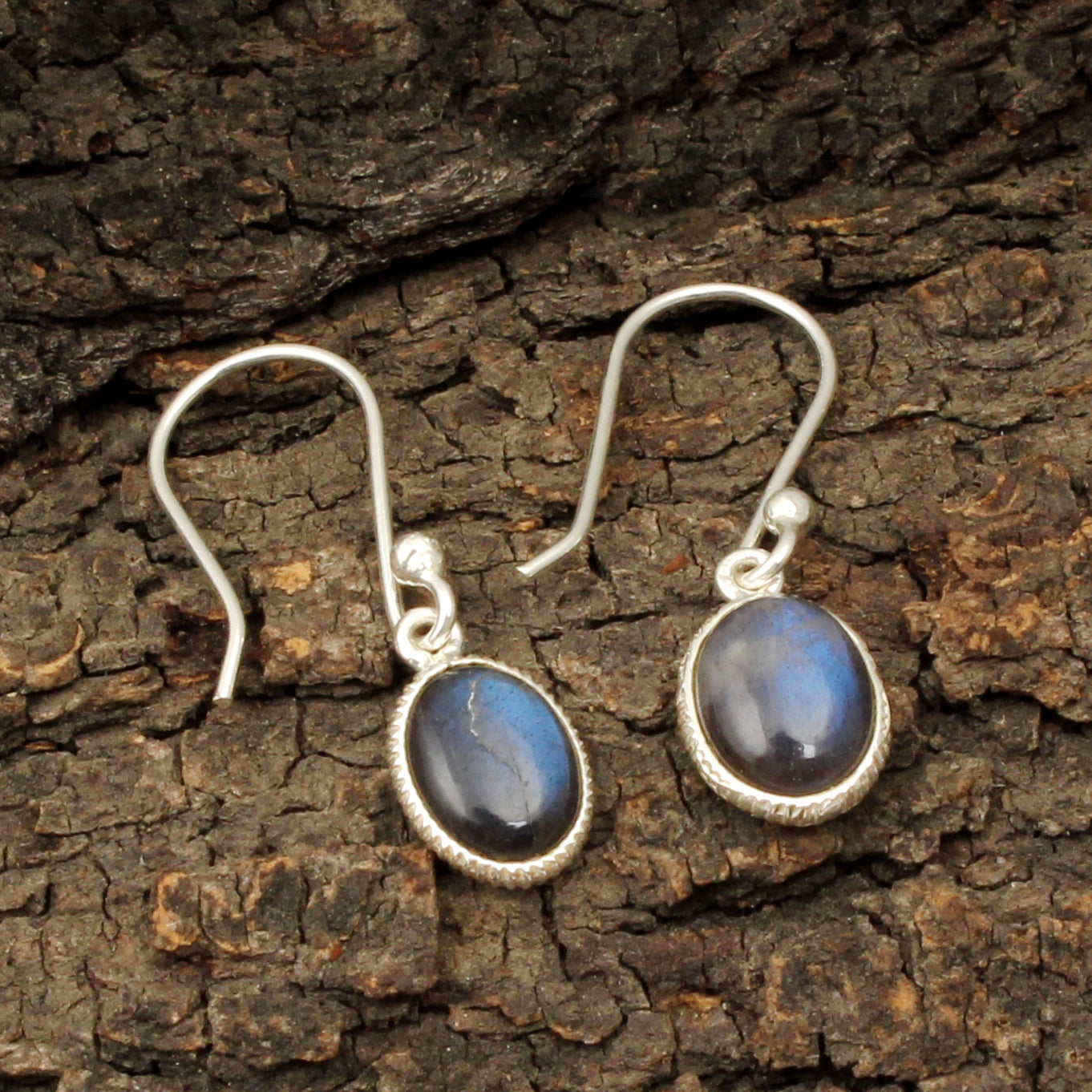 Labradorite Earrings Lightweight Designer Bezel 925 Sterling Silver Jewelry