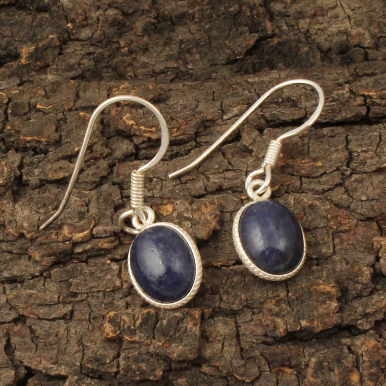Natural Sodalite Earrings Designer Bezel 925 Sterling Silver Jewelry