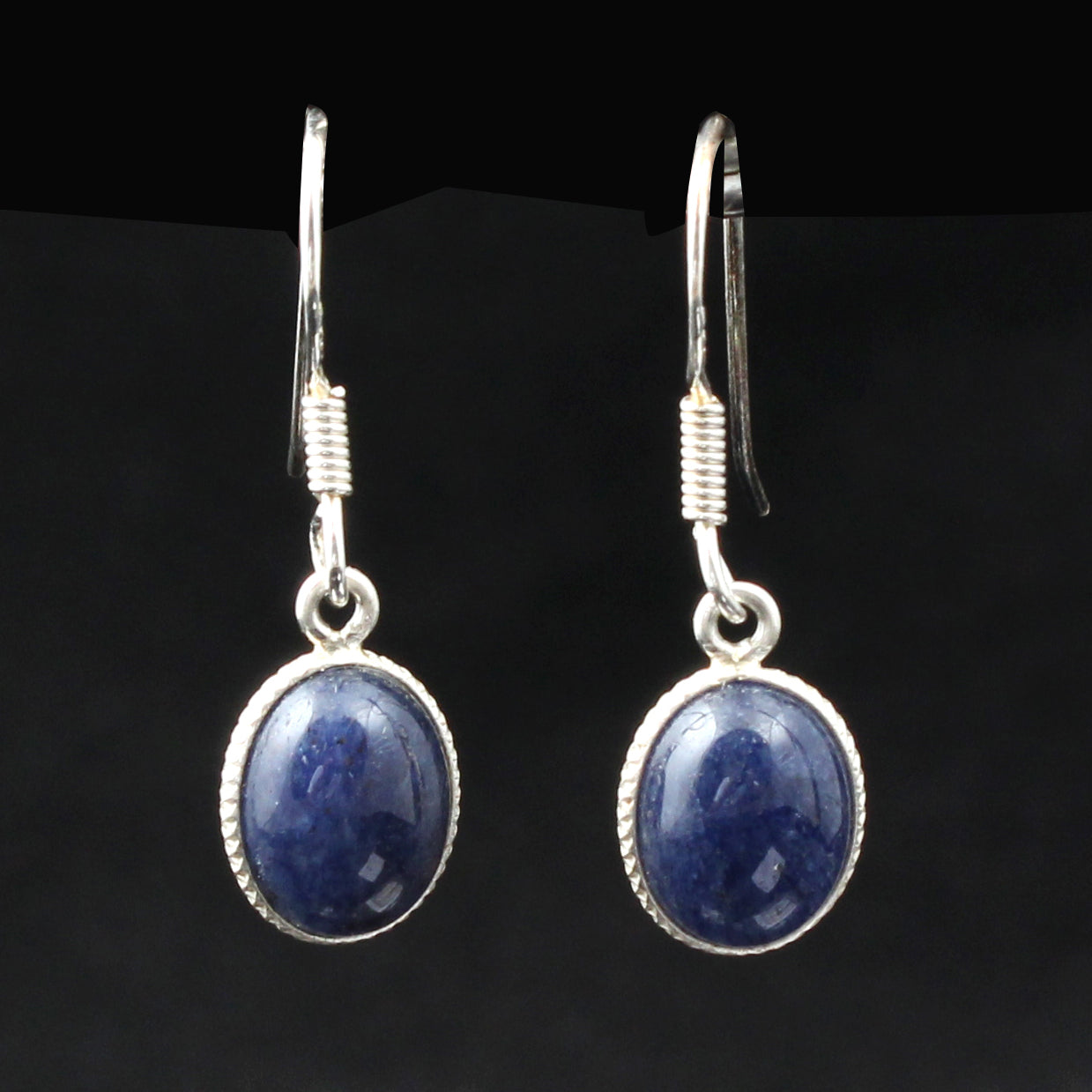 Natural Sodalite Earrings Designer Bezel 925 Sterling Silver Jewelry