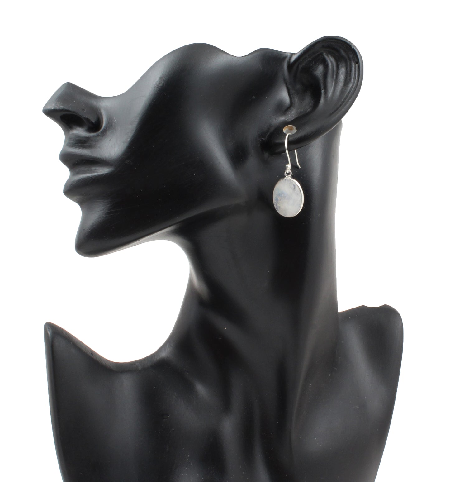 Natural Rainbow Moonstone Earrings 925 Solid Silver Handmade Jewelry