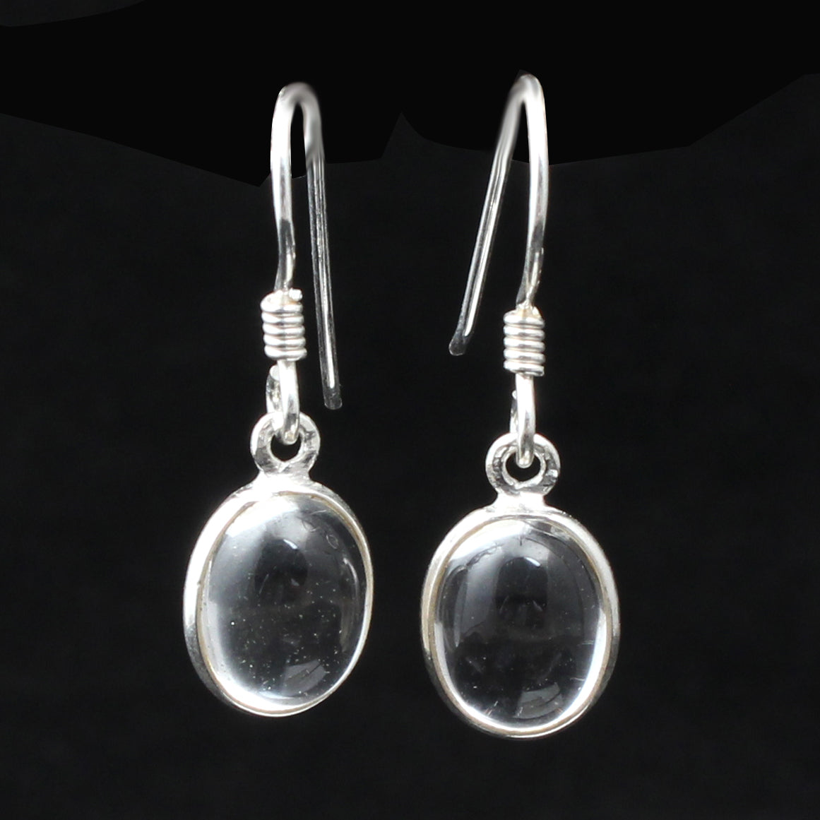 925 Sterling Silver Crystal Quartz Dangle Earrings
