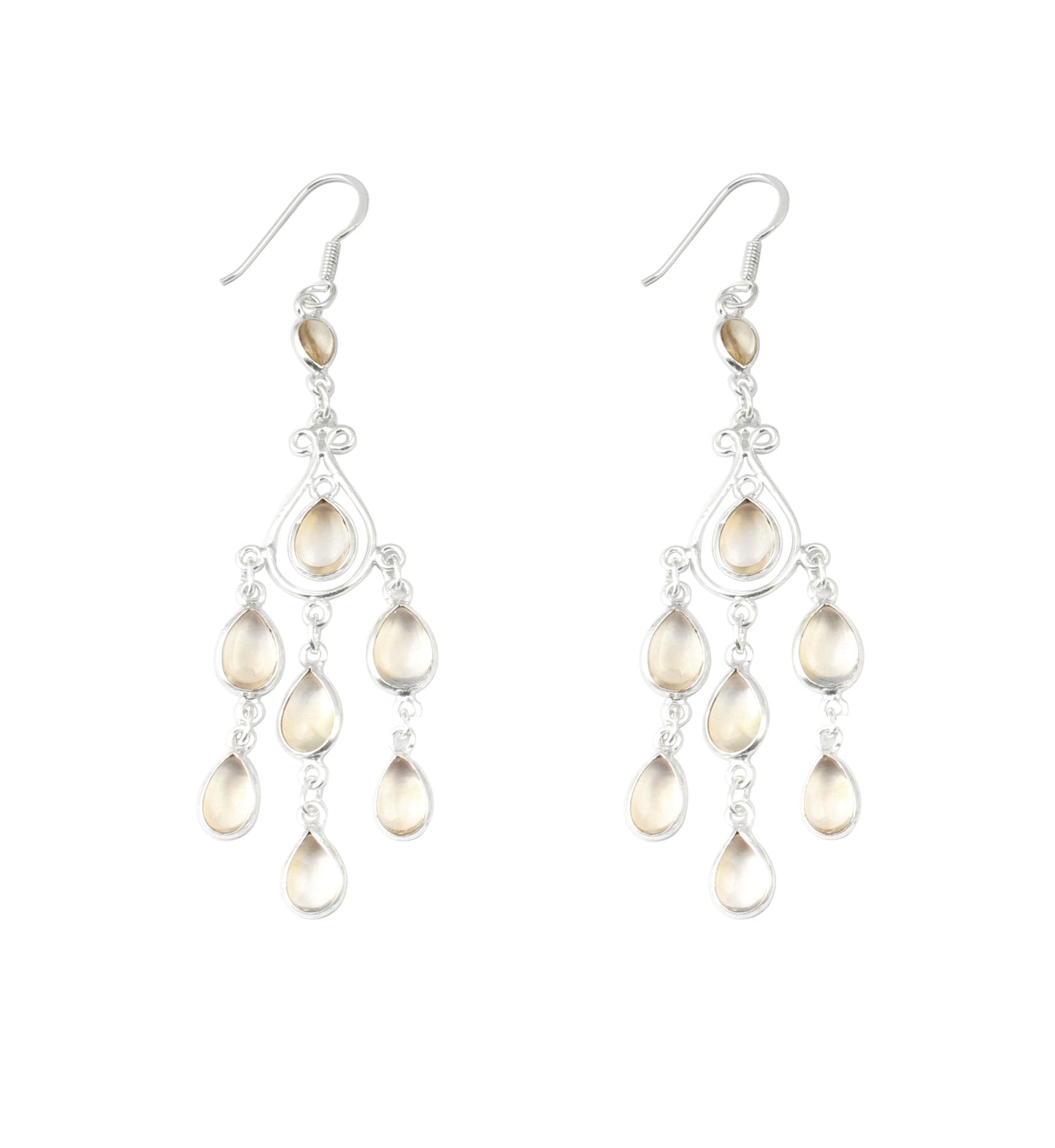 Chandelier Citrine Earrings Handmade 925 Sterling Silver Dangle Jewelry