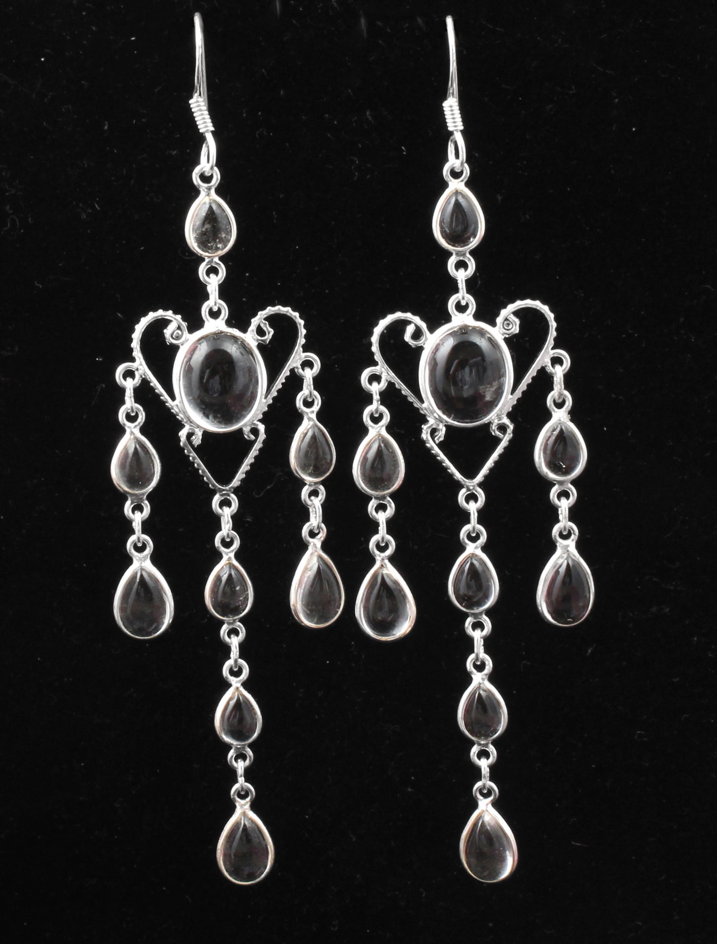 Crystal Quartz Chandelier Earrings Handmade 925 Sterling Silver Jewelry