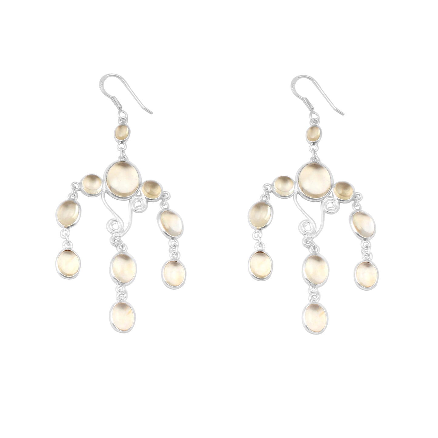 Chandelier Yellow Citrine 925 Sterling Silver Earrings Handmade Jewelry