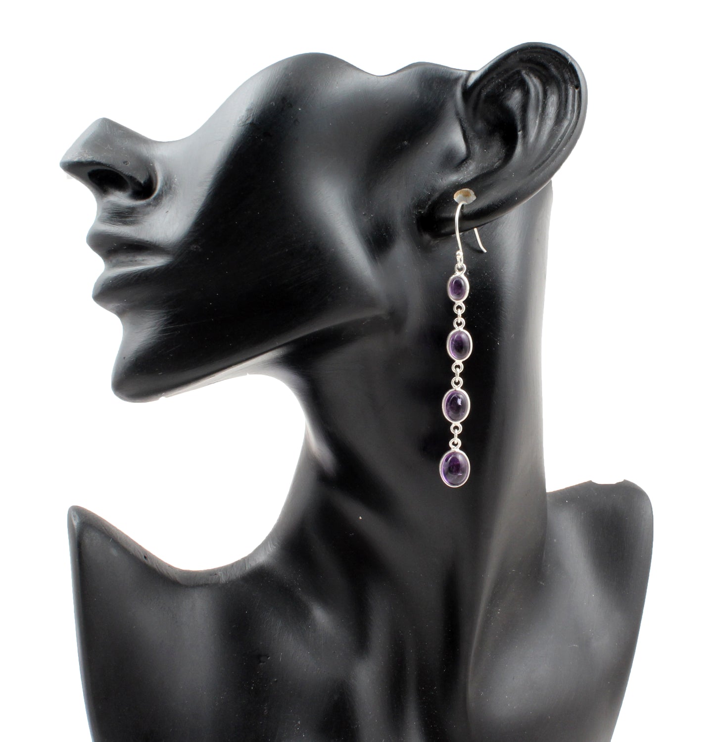 Natural Amethyst Earrings 925 Sterling Silver Handmade Jewelry