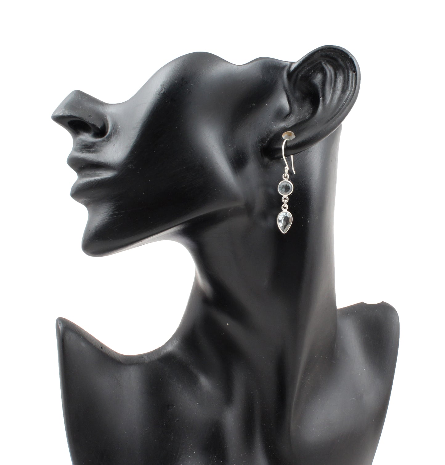 Handmade Blue Topaz Earrings in 925 Sterling Silver