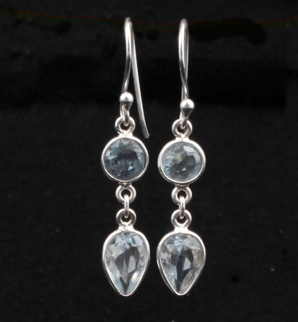 Handmade Blue Topaz Earrings in 925 Sterling Silver