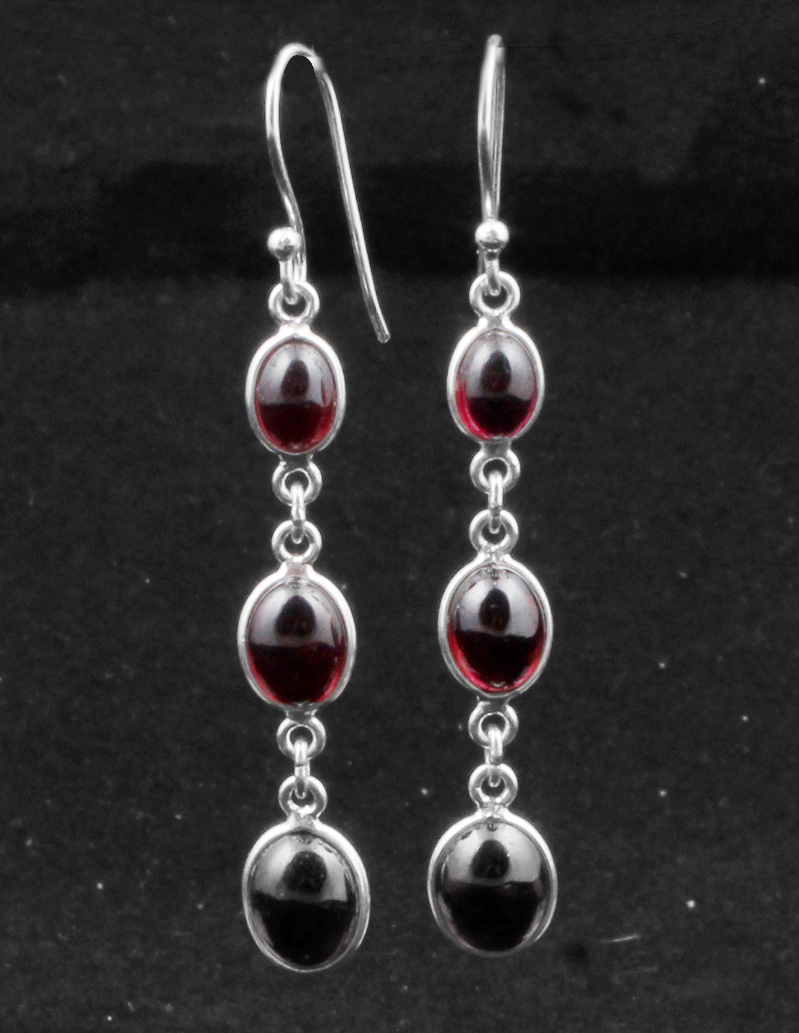 Red Garnet Earrings in 925 Sterling Silver Handmade Jewelry