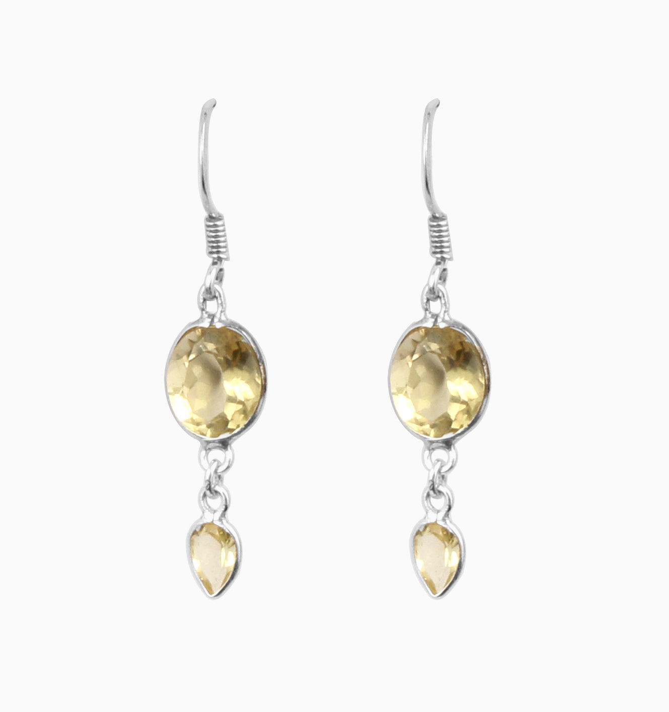Lemon Topaz Earrings Solid 925 Sterling Silver Handmade Jewelry
