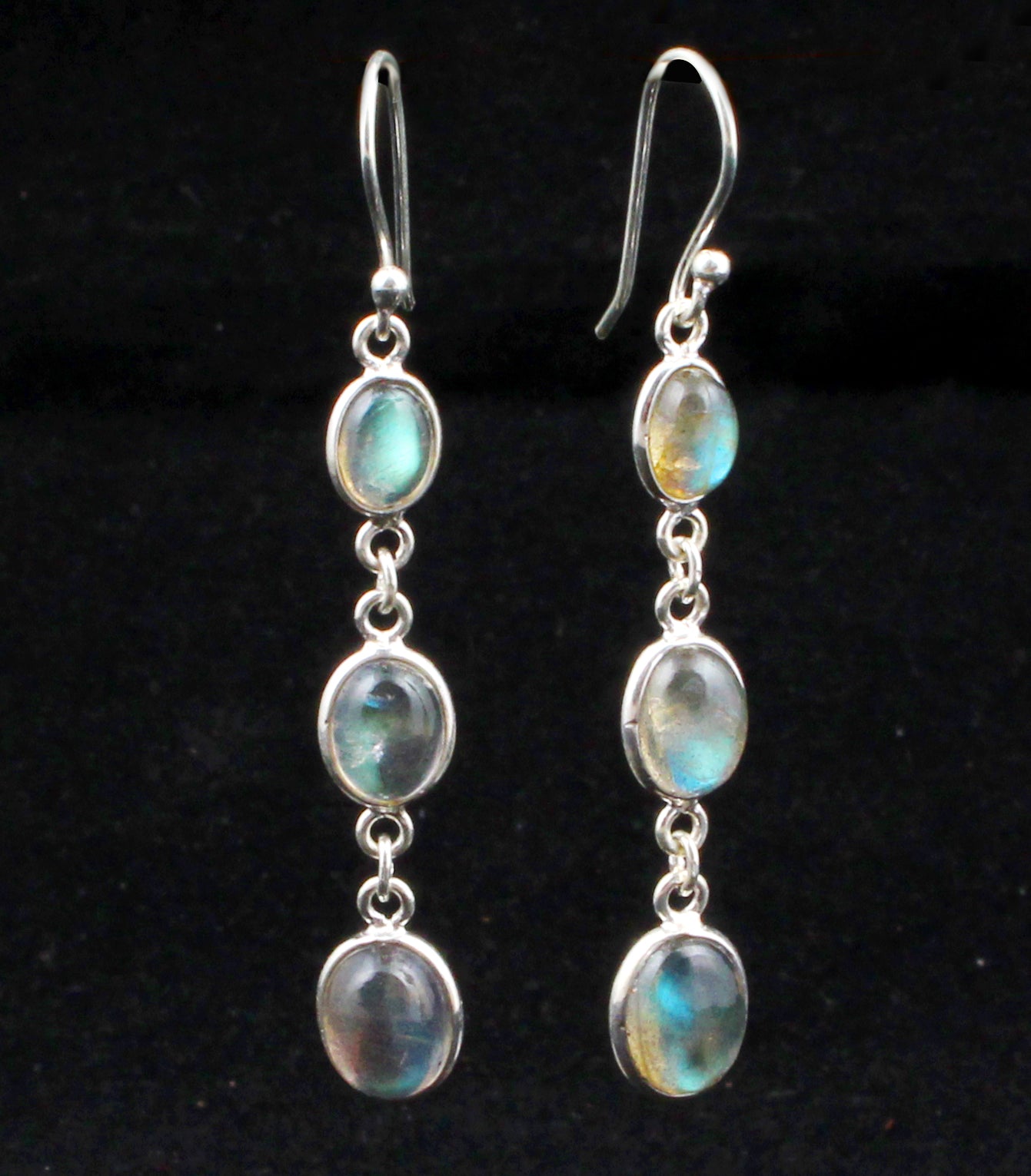 Labradorite Earrings in 925 Sterling Silver Handcrafted Loose Gemstone Jewelry