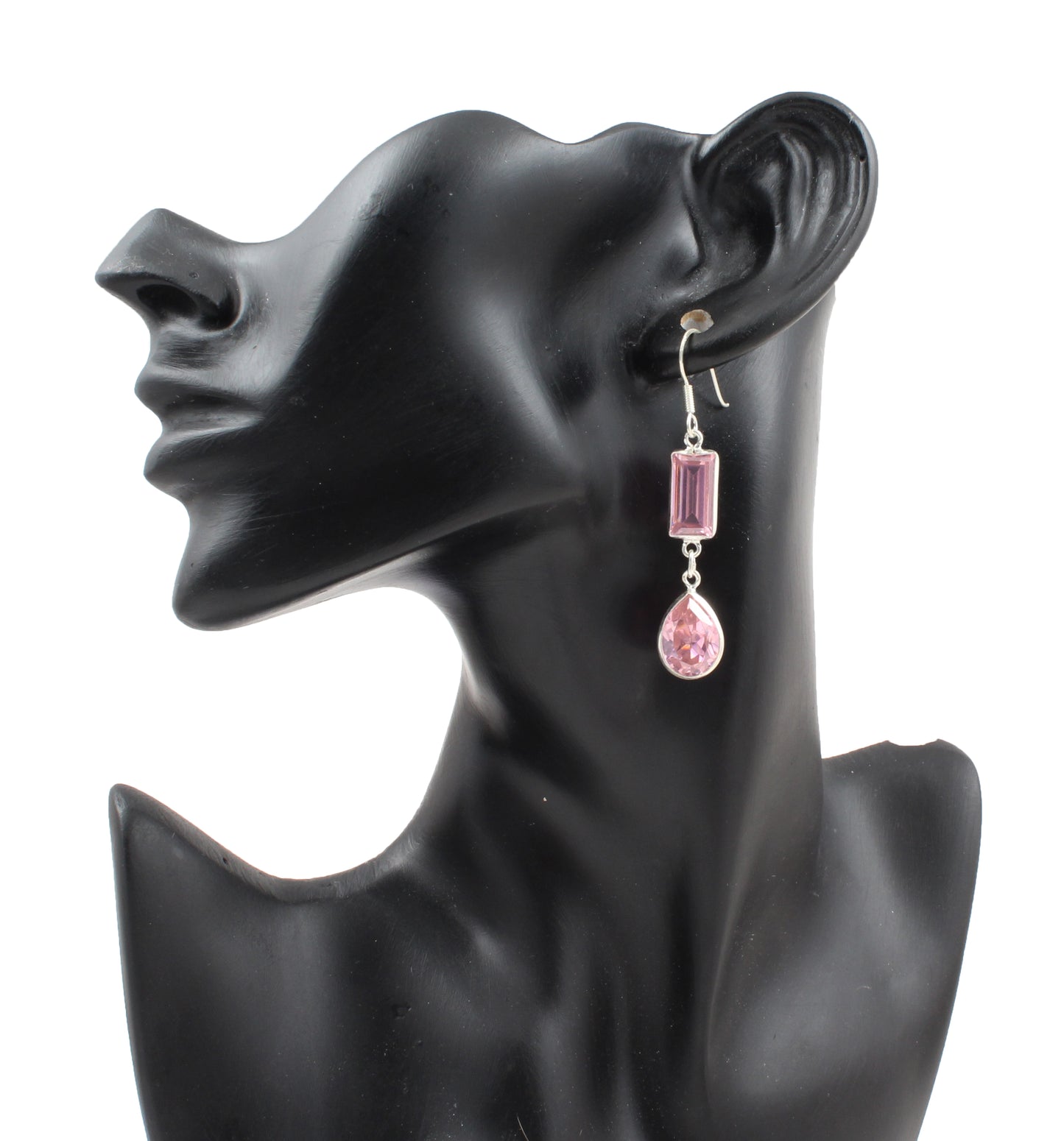 Pink Zircon Earrings in 925 Sterling Silver Handmade Faceted Gemstone Earrings