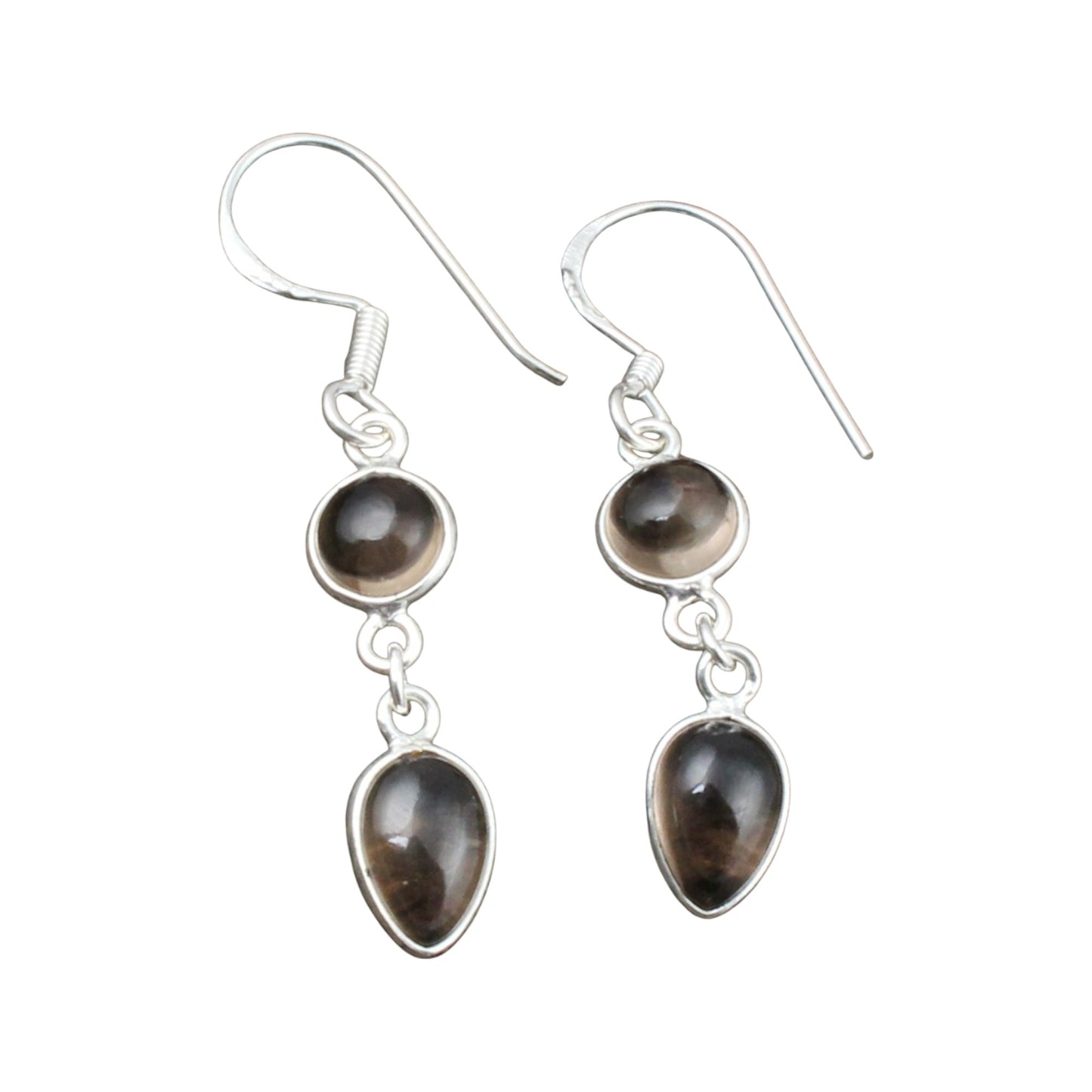 Smoky Quartz Earrings Elegant 925 Sterling Silver Gemstone Dangle Earrings