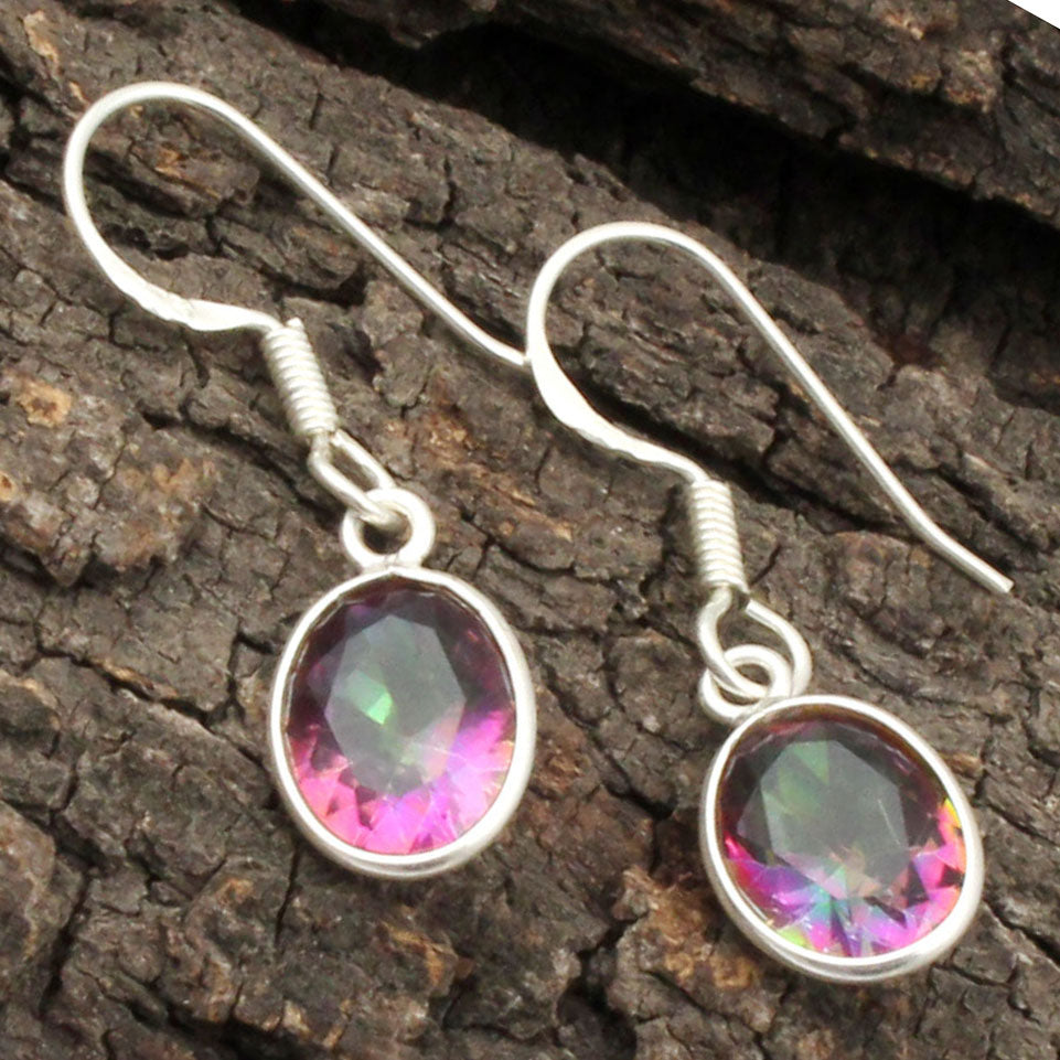 Mystic Topaz 925 Sterling Silver Earrings Handmade 925 Sterling Silver Dangle Earrings